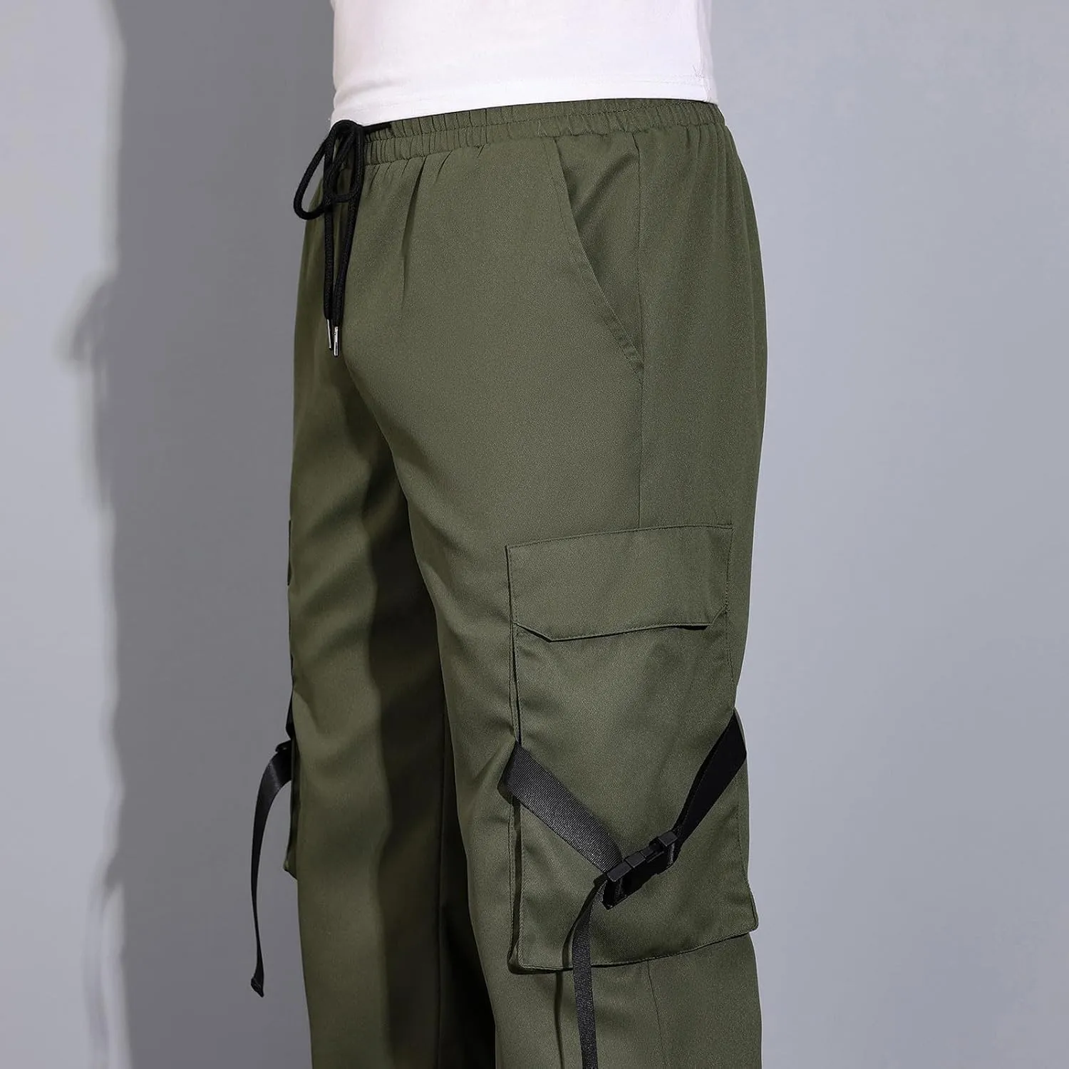 Sweatpants for Men Sports Tapered Cargo Mens Renissance Split Airoft Slim Fit Elastic Waist Solid Color Jogger Men