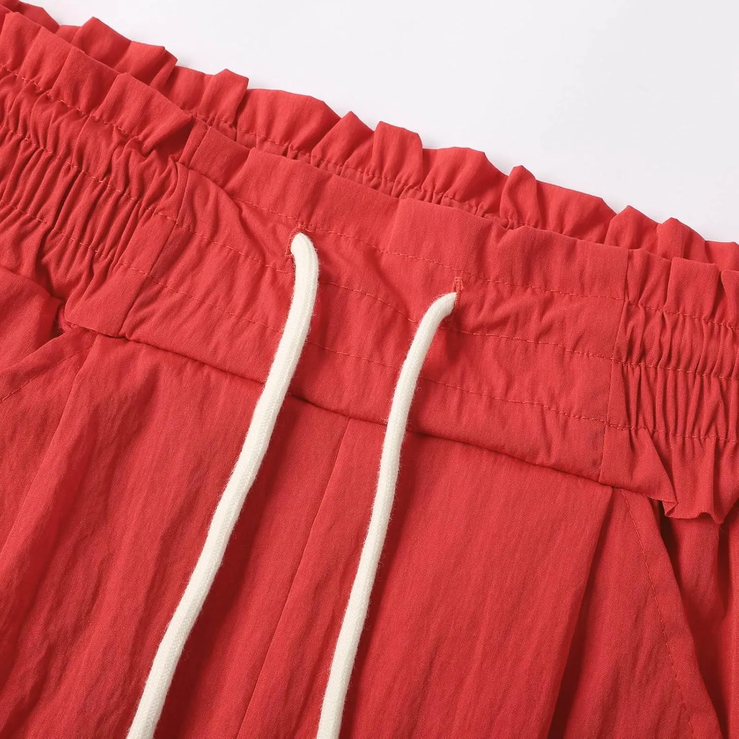 Sweatpants Women Stripe Plus Size Drawstring High Waist Casual Palazzo Pants Straight Wide Leg Trousers with Pocket