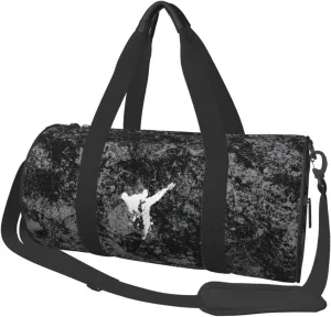 Taekwondo Sign Convertible Garment Bag with Shoulder Strap, Carry on Garment Duffel Bag for Men Women - Rolling Foldable for Travel Luggage Bags (Black)