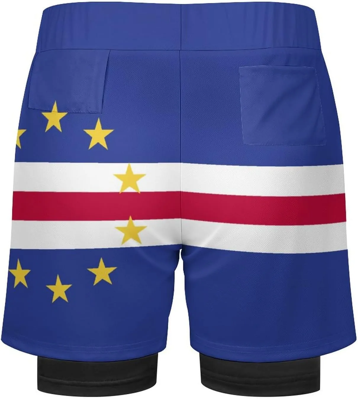 TAIZIYEAH Beach Shorts Cape Verde Flag Men's Casual Swimming Trunks with Pockets Quick-Drying Sports Beach Pants L