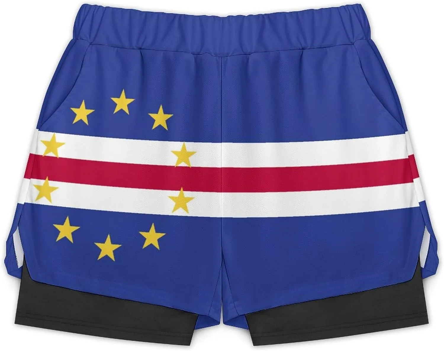 TAIZIYEAH Beach Shorts Cape Verde Flag Men's Casual Swimming Trunks with Pockets Quick-Drying Sports Beach Pants L