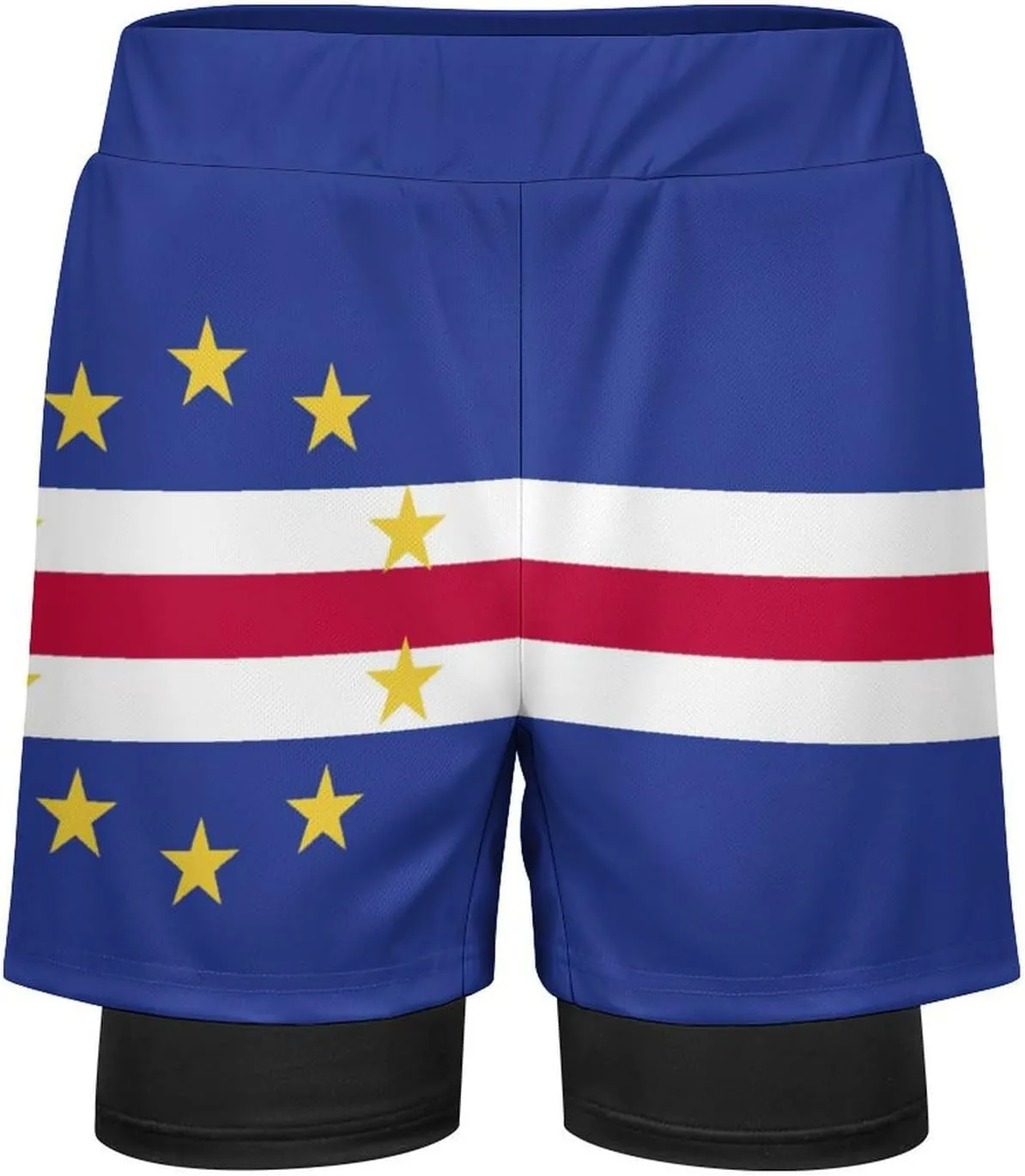 TAIZIYEAH Beach Shorts Cape Verde Flag Men's Casual Swimming Trunks with Pockets Quick-Drying Sports Beach Pants L