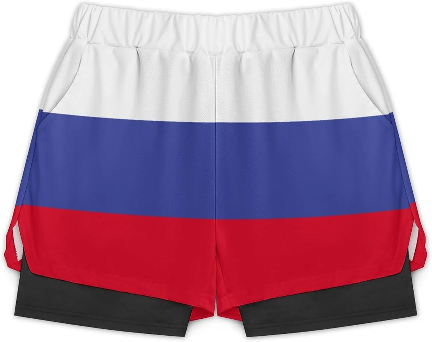 TAIZIYEAH Beach Shorts Russia Flag Men's Casual Swimming Trunks with Pockets Quick-Drying Sports Beach Pants XL