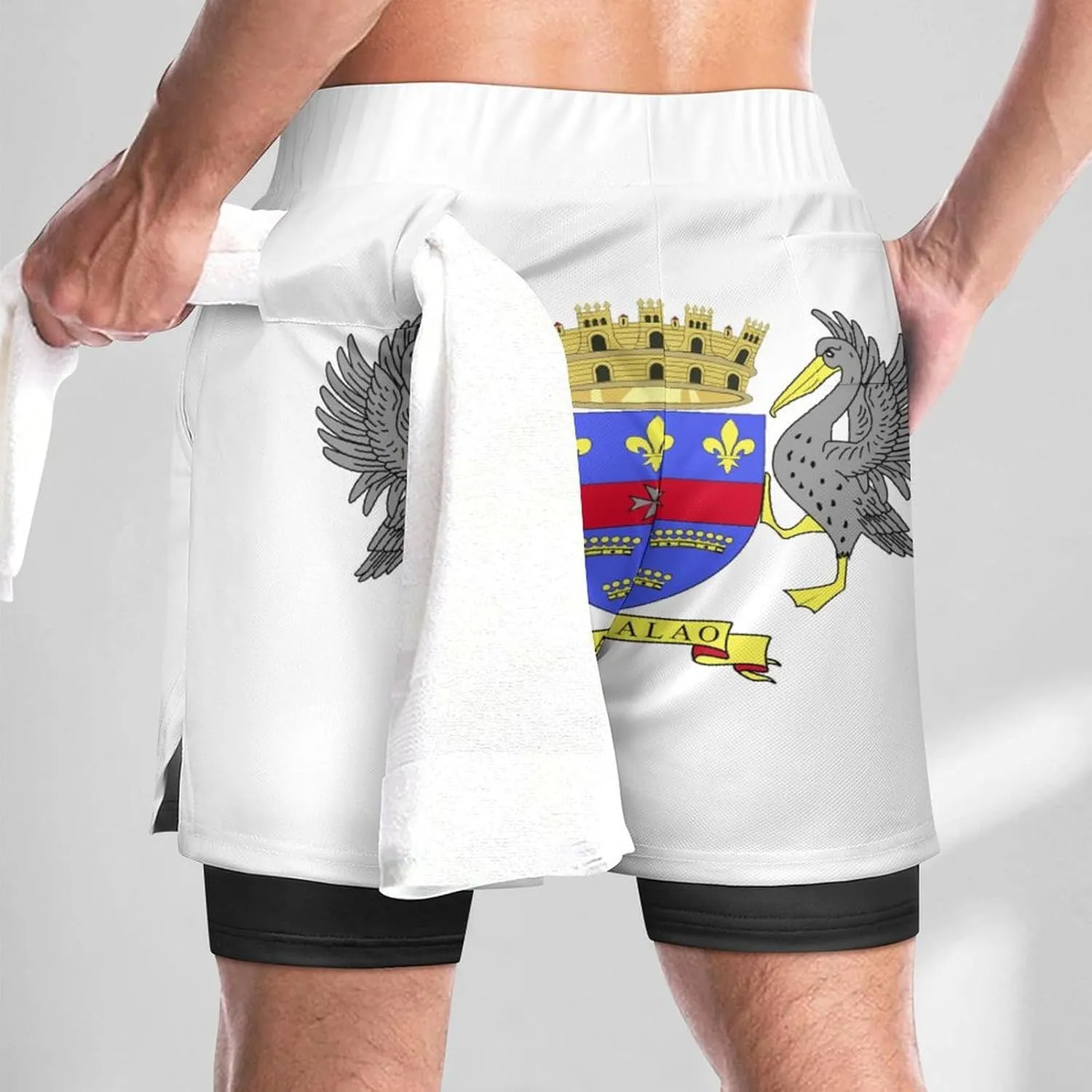 TAIZIYEAH Beach Shorts Saint Barthelemy Flag Men's Casual Swimming Trunks with Pockets Quick-Drying Sports Beach Pants XL