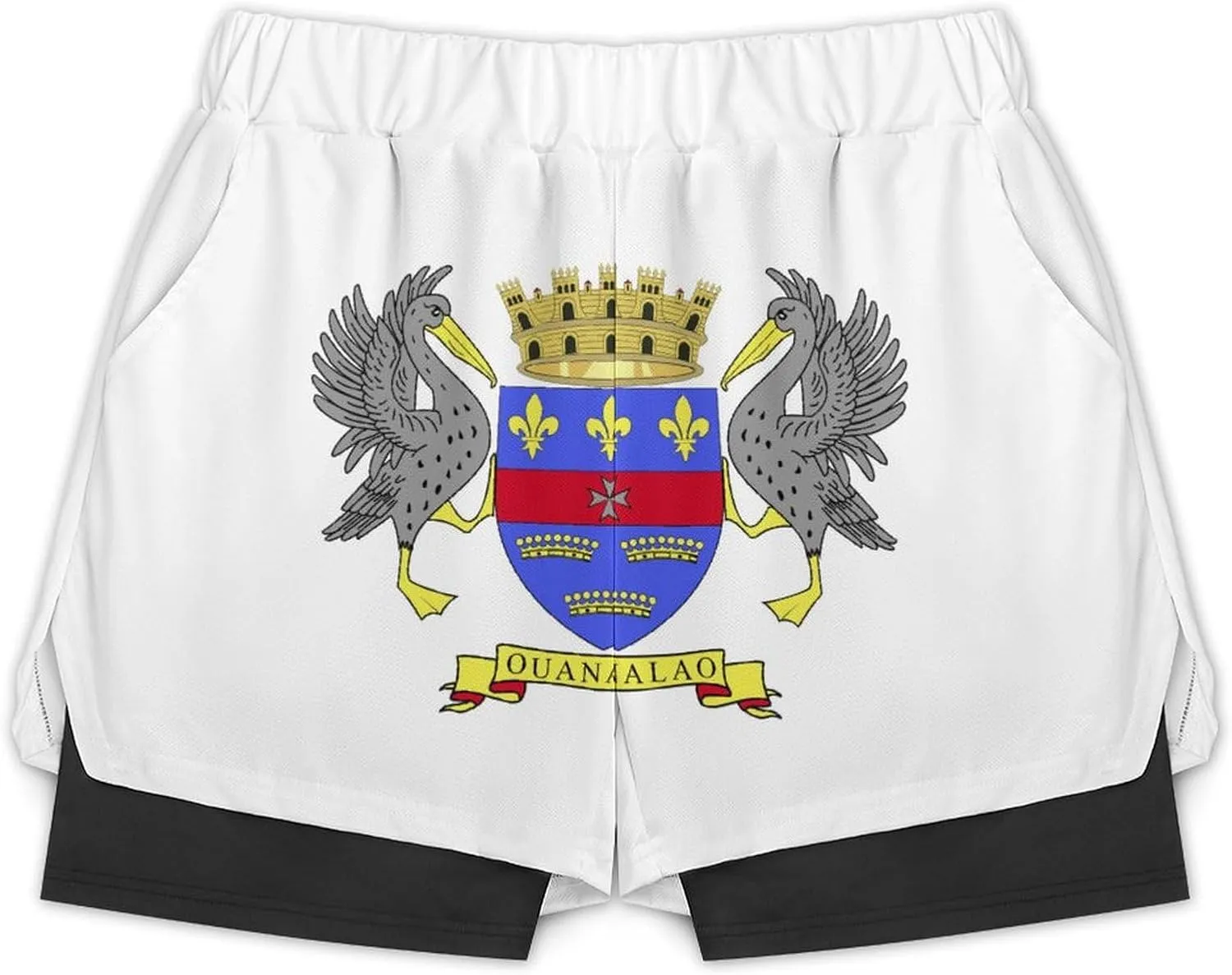 TAIZIYEAH Beach Shorts Saint Barthelemy Flag Men's Casual Swimming Trunks with Pockets Quick-Drying Sports Beach Pants XL