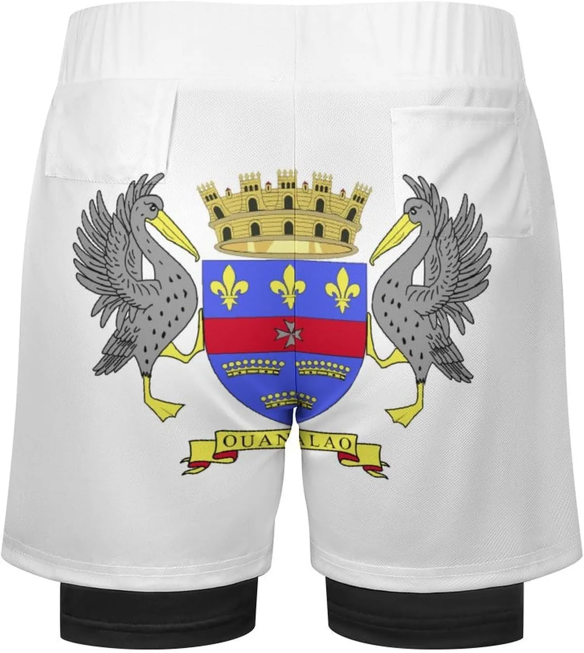 TAIZIYEAH Beach Shorts Saint Barthelemy Flag Men's Casual Swimming Trunks with Pockets Quick-Drying Sports Beach Pants XL