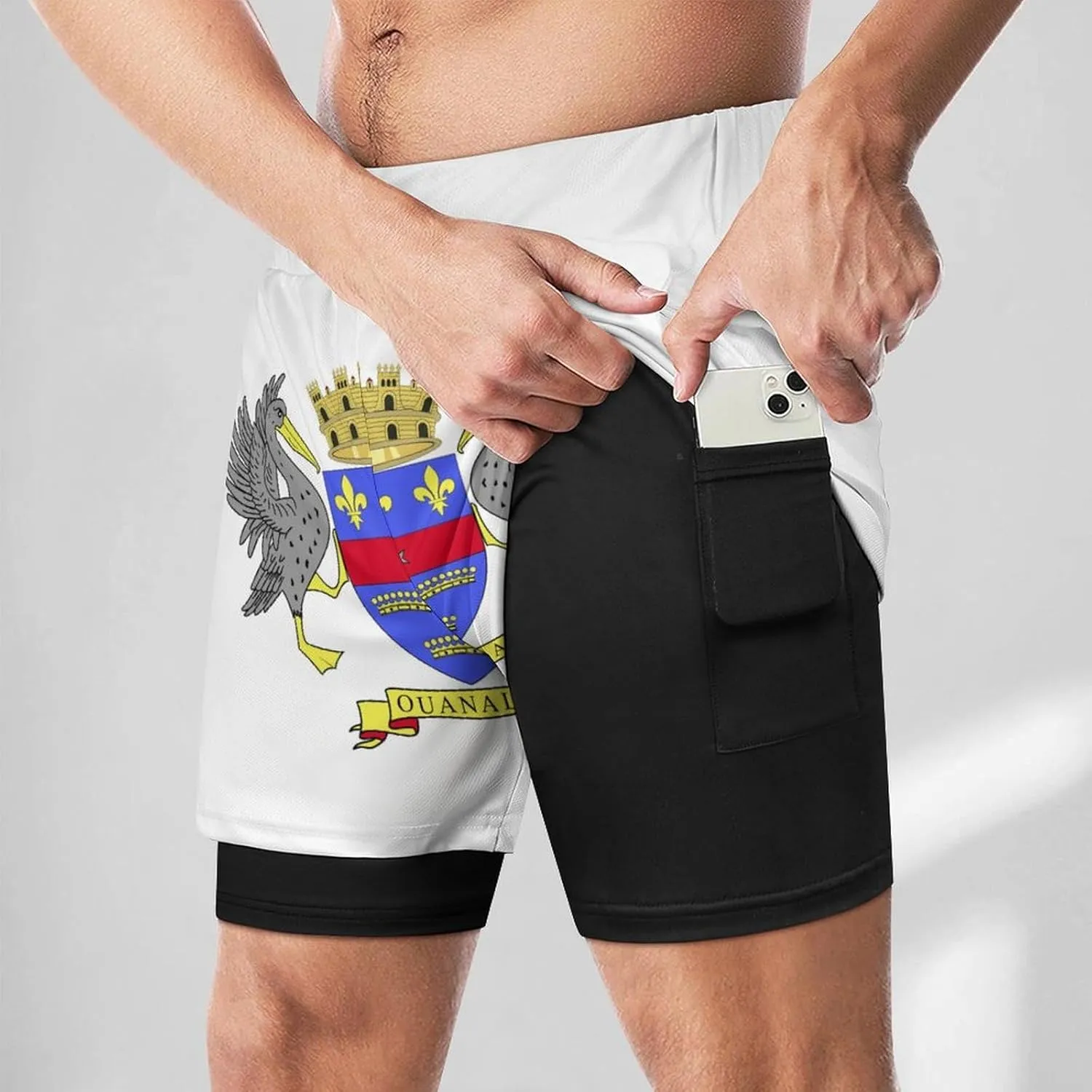 TAIZIYEAH Beach Shorts Saint Barthelemy Flag Men's Casual Swimming Trunks with Pockets Quick-Drying Sports Beach Pants XL