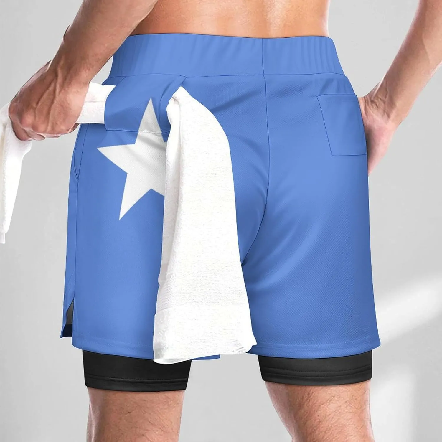 TAIZIYEAH Beach Shorts Somalia Flag Men's Casual Swimming Trunks with Pockets Quick-Drying Sports Beach Pants XL