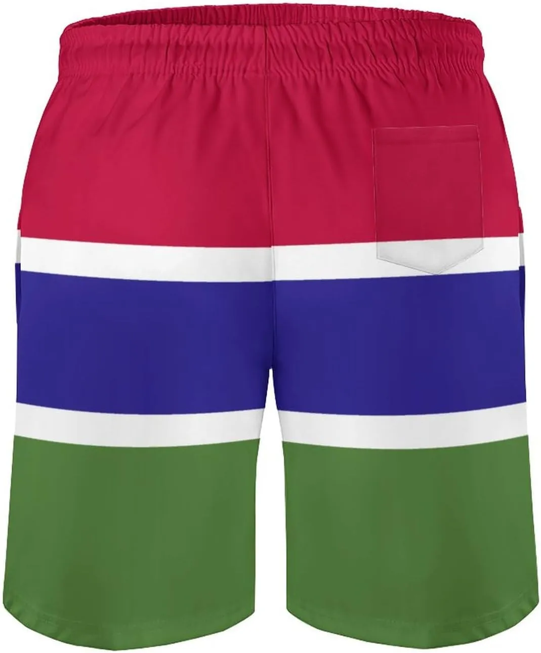 TAIZIYEAH Gambia Flag Men's Swim Trunks Quick Dry Hawaii Beach Shorts Summer Boardshorts Mesh Lining with Pockets L