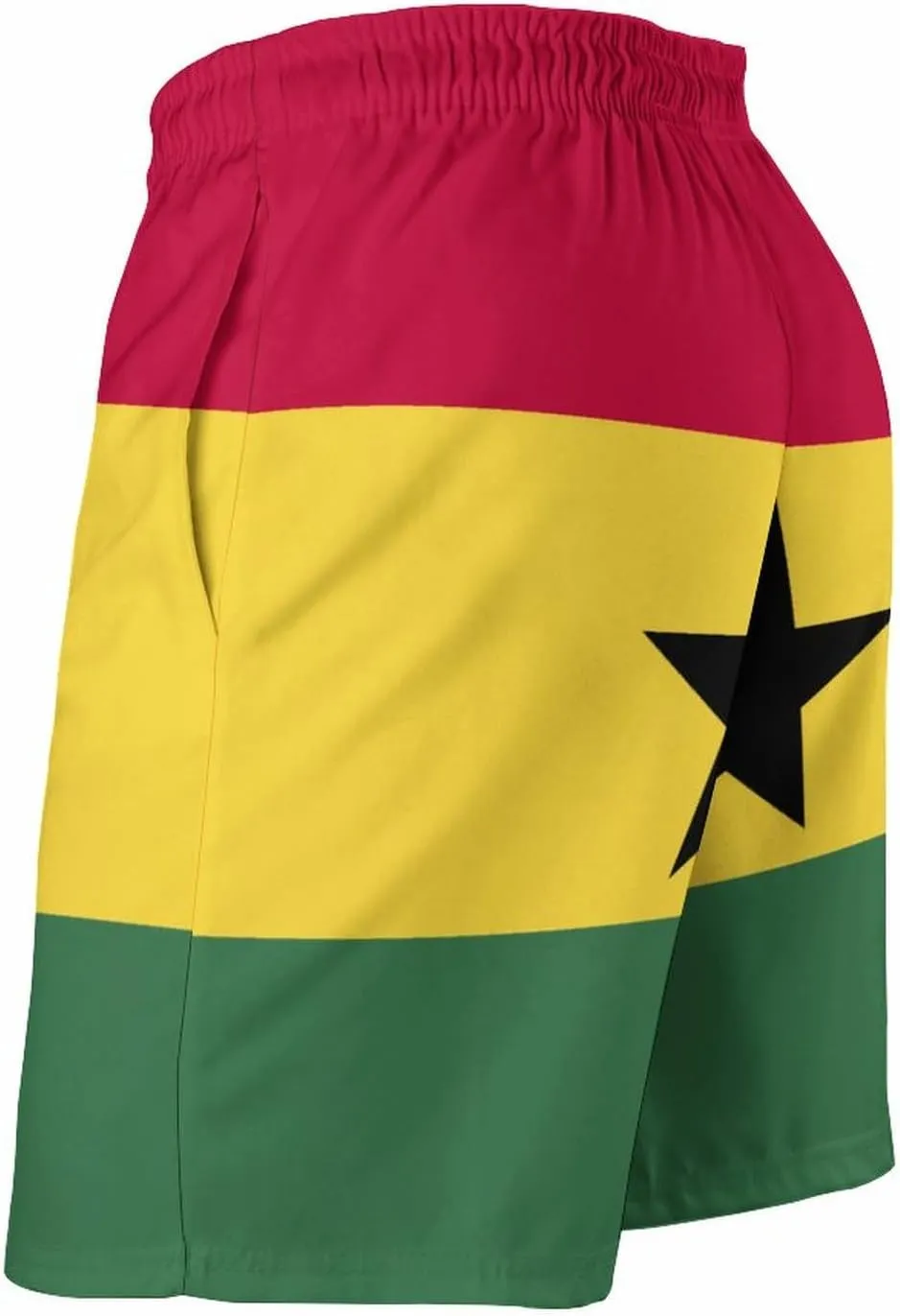 TAIZIYEAH Ghana Flag Men's Swim Trunks Soft Washed Drawstring Walk Short Fashion Beach Shorts L