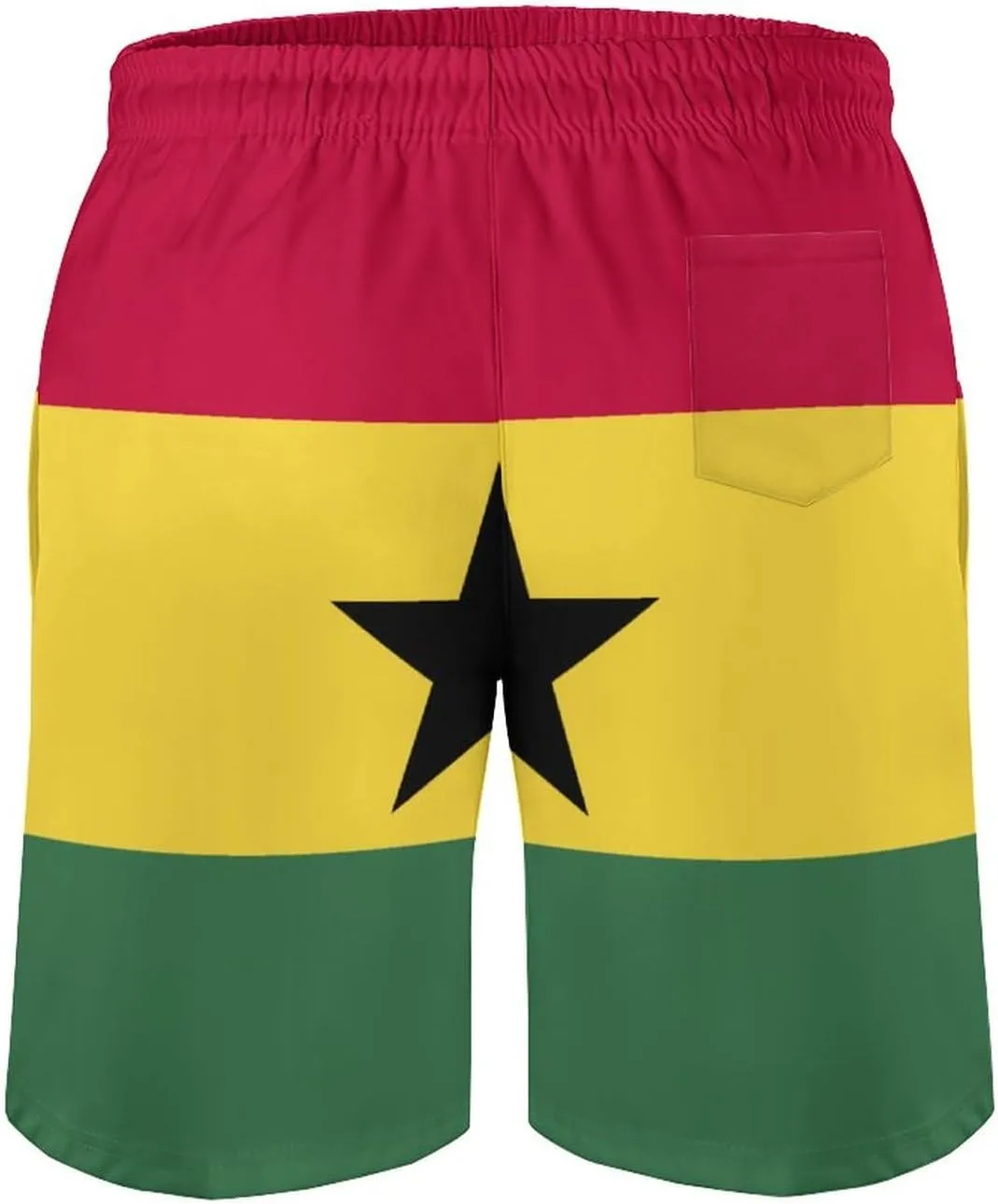 TAIZIYEAH Ghana Flag Men's Swim Trunks Soft Washed Drawstring Walk Short Fashion Beach Shorts L