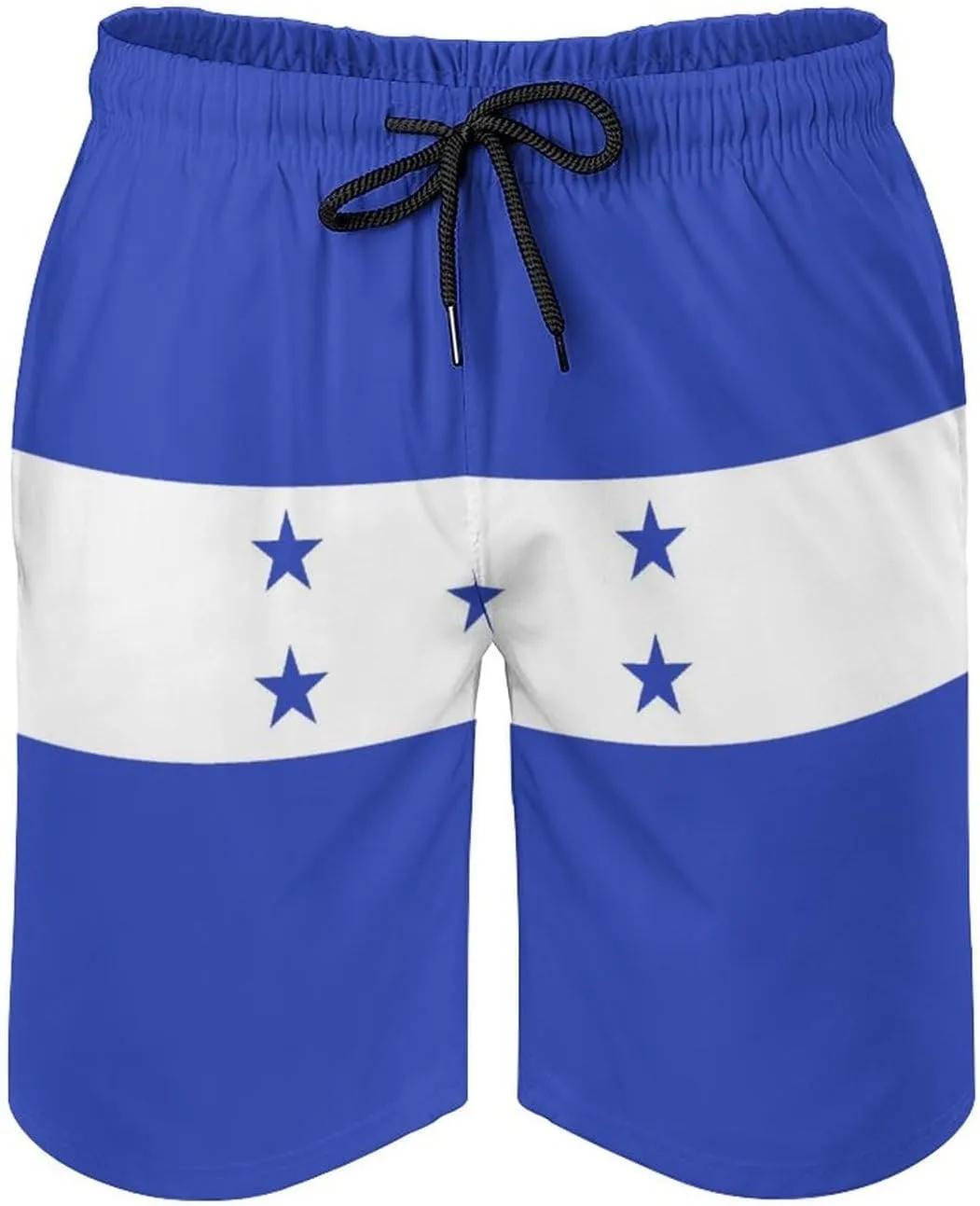 TAIZIYEAH Honduras Flag Men's Swim Trunks Quick Dry Hawaii Beach Shorts Summer Boardshorts Mesh Lining with Pockets