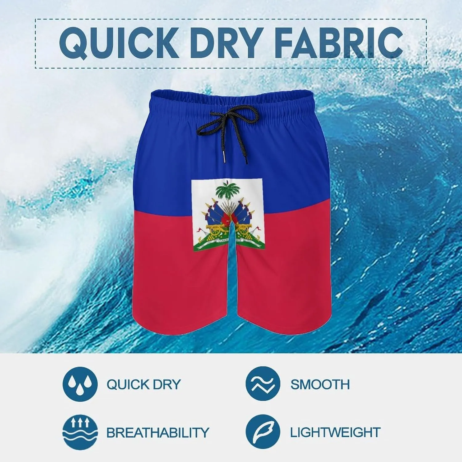 TAIZIYEAH Honduras Flag Men's Swim Trunks Quick Dry Hawaii Beach Shorts Summer Boardshorts Mesh Lining with Pockets