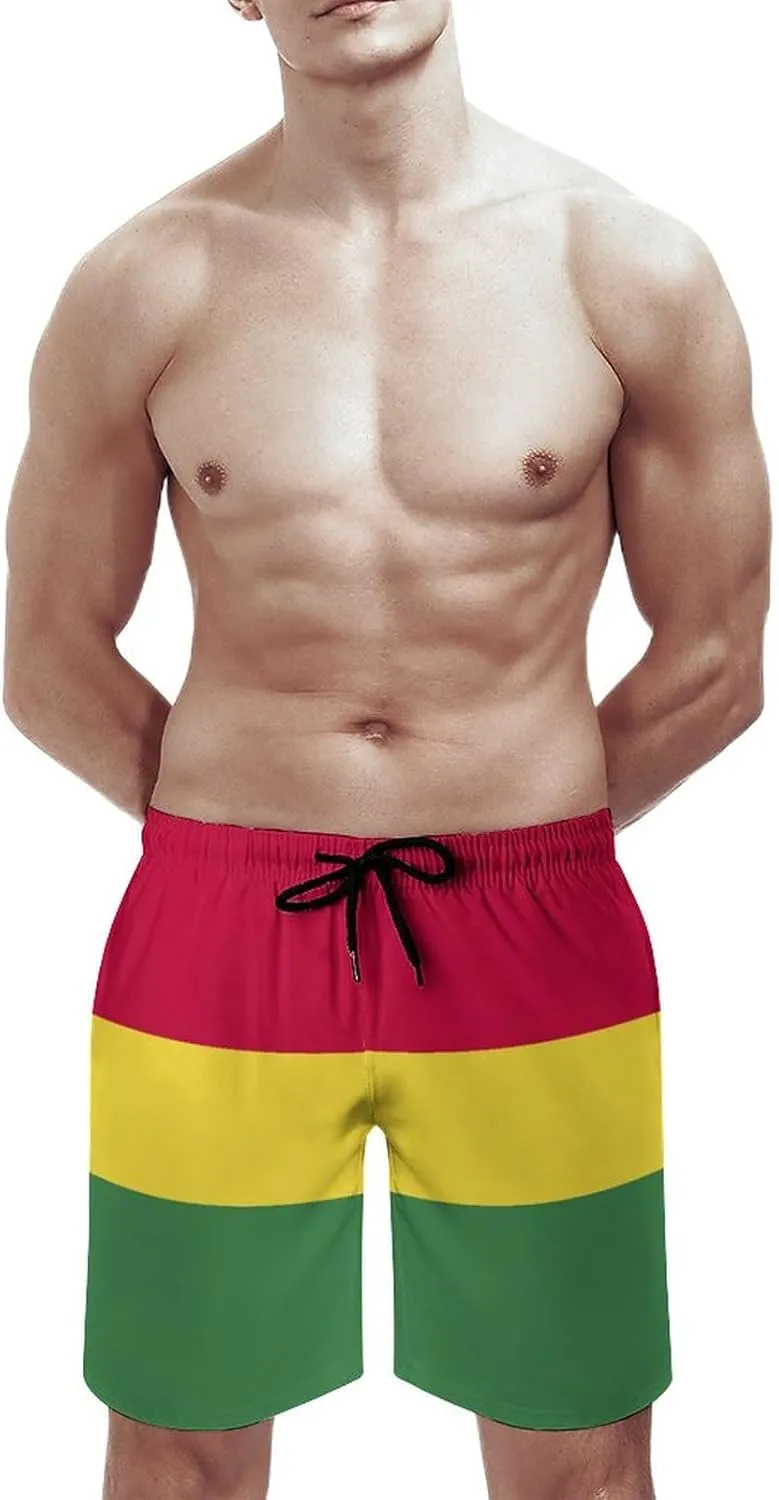 TAIZIYEAH Honduras Flag Men's Swim Trunks Quick Dry Hawaii Beach Shorts Summer Boardshorts Mesh Lining with Pockets