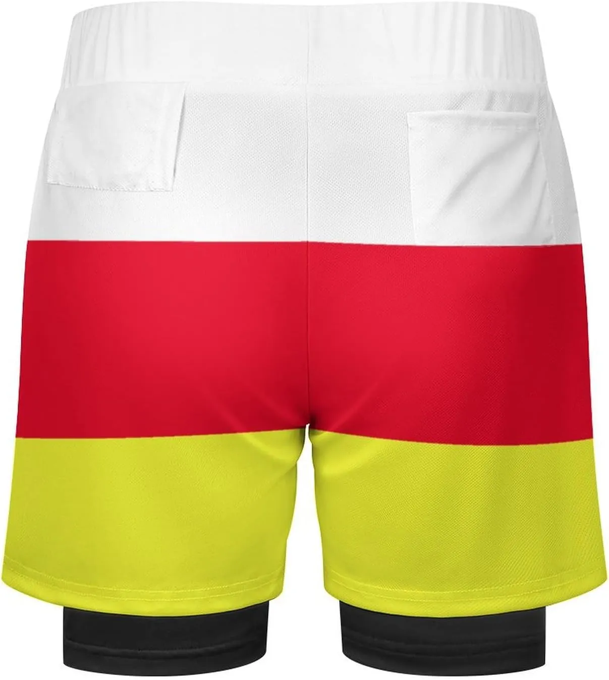 TAIZIYEAH Men's Sports Beach Pants North Ossetia Flag Swim Trunks Walk Short Fashion Quick Dry Beach Shorts XL