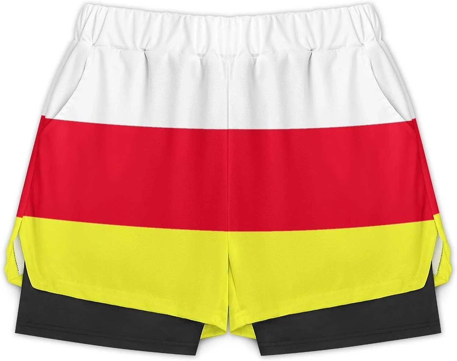 TAIZIYEAH Men's Sports Beach Pants North Ossetia Flag Swim Trunks Walk Short Fashion Quick Dry Beach Shorts XL