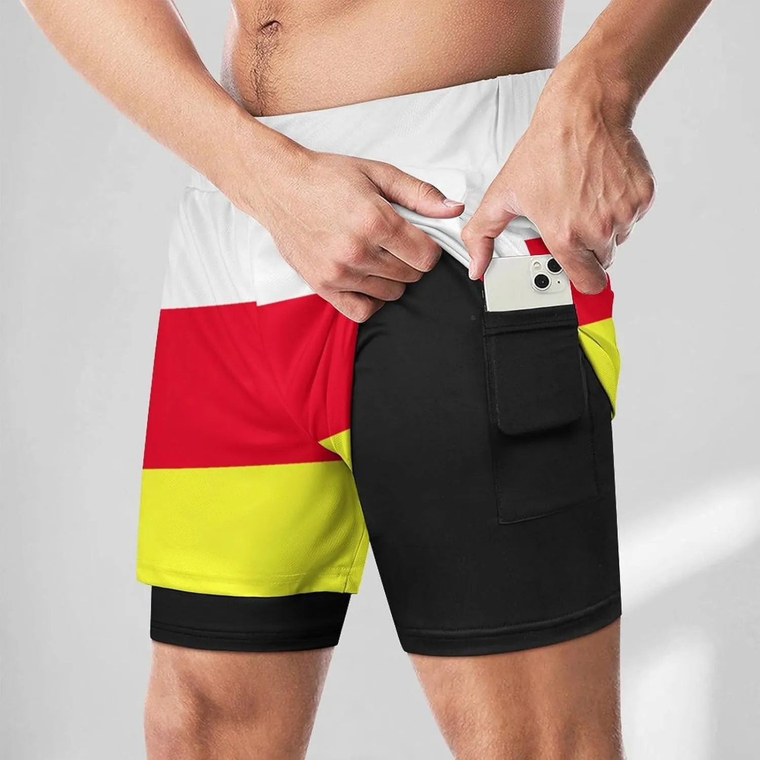 TAIZIYEAH Men's Sports Beach Pants North Ossetia Flag Swim Trunks Walk Short Fashion Quick Dry Beach Shorts XL