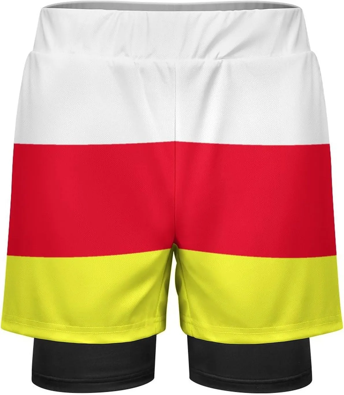 TAIZIYEAH Men's Sports Beach Pants North Ossetia Flag Swim Trunks Walk Short Fashion Quick Dry Beach Shorts XL