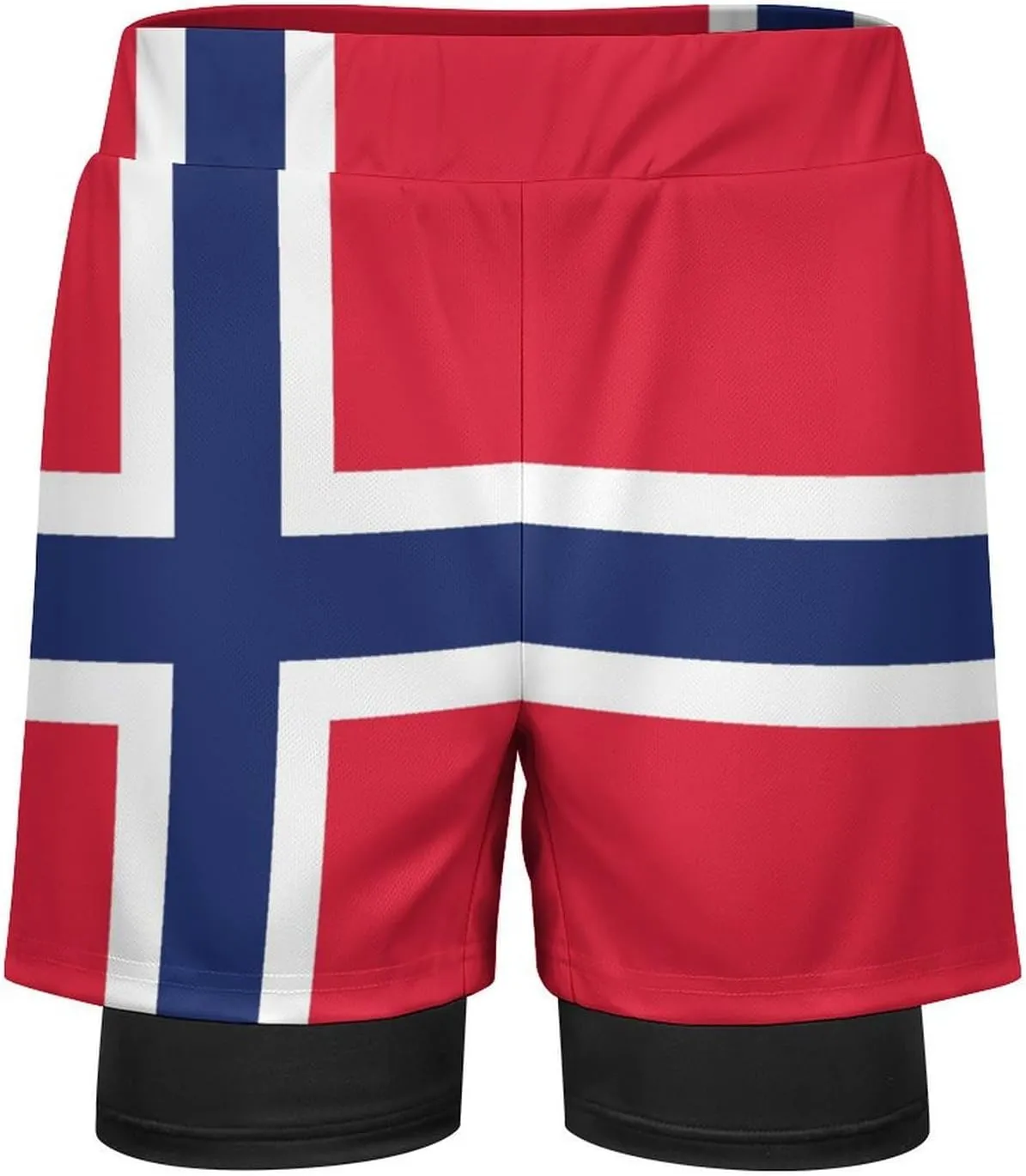 TAIZIYEAH Men's Sports Beach Pants Norway Flag Swim Trunks Walk Short Fashion Quick Dry Beach Shorts XL