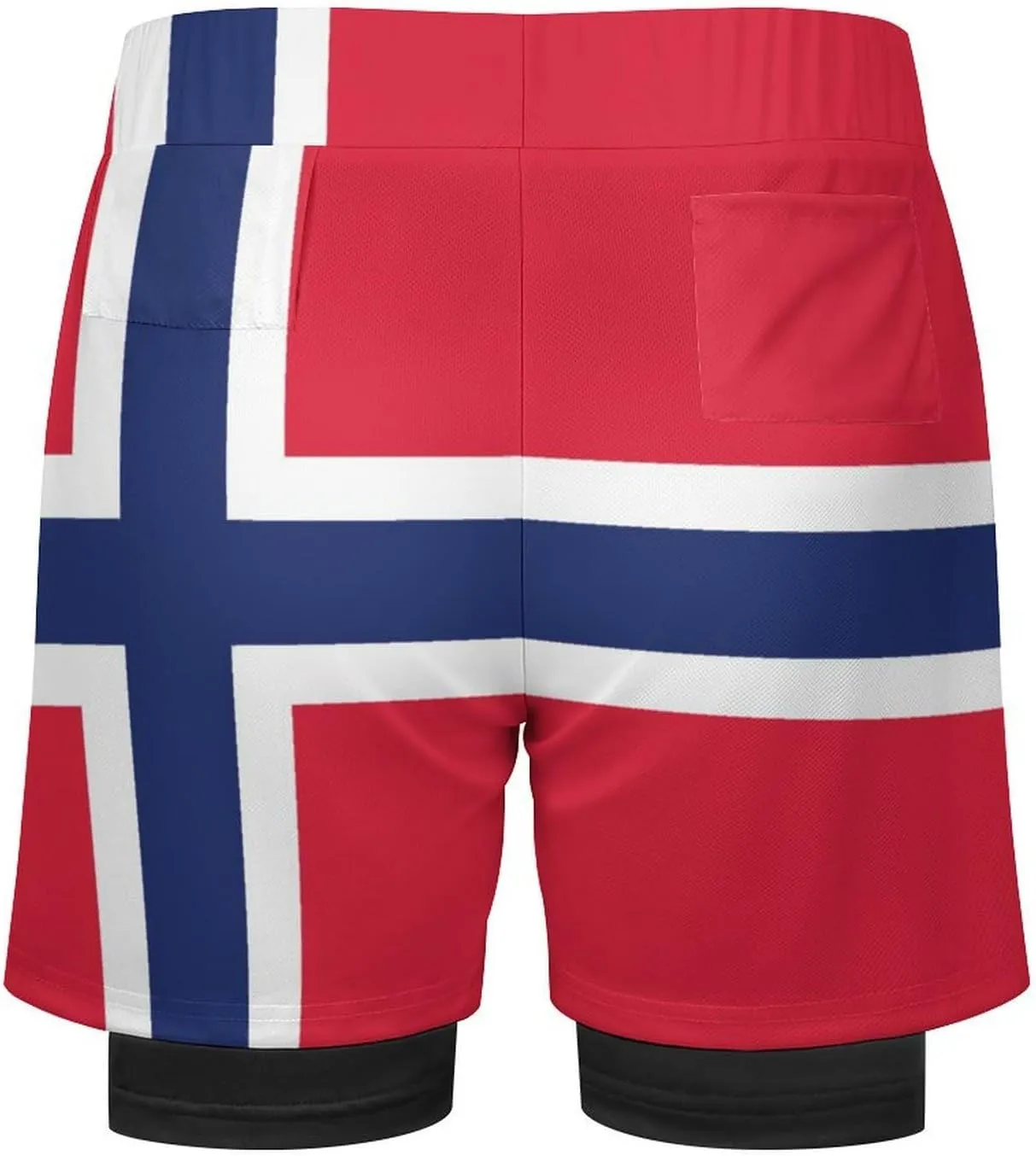 TAIZIYEAH Men's Sports Beach Pants Norway Flag Swim Trunks Walk Short Fashion Quick Dry Beach Shorts XL