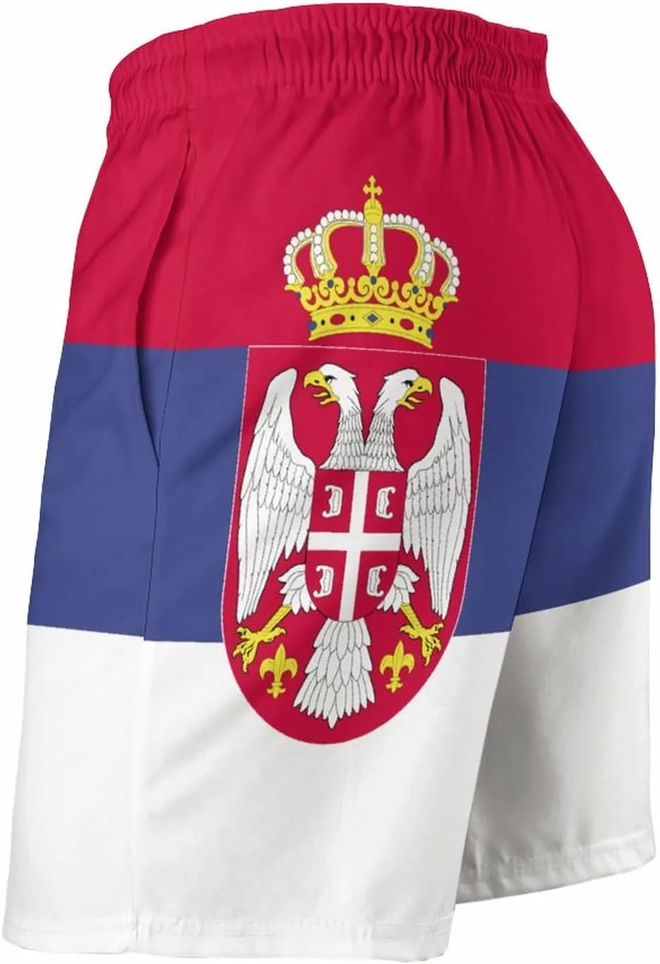 TAIZIYEAH Serbia Flag Men's Swim Trunks Soft Washed Drawstring Walk Short Fashion Beach Shorts XL