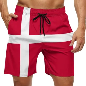TAIZIYEAH Sovereign Military Order of Malta Flag Men's Swim Trunks Quick Dry Hawaii Beach Shorts Summer Boardshorts Mesh Lining with Pockets XL