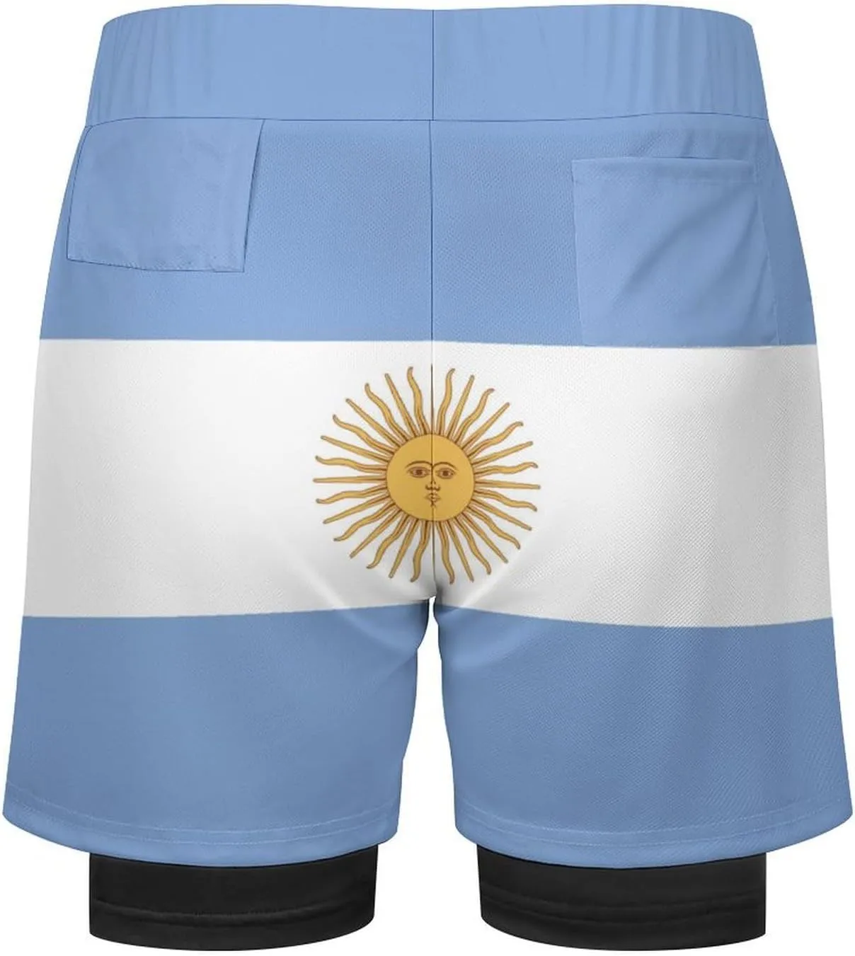 TAIZIYEAH Sports Beach Pants Argentina Flag Men's Swim Trunks Quick Dry Hawaii Beach Shorts Summer Boardshorts with Pockets L