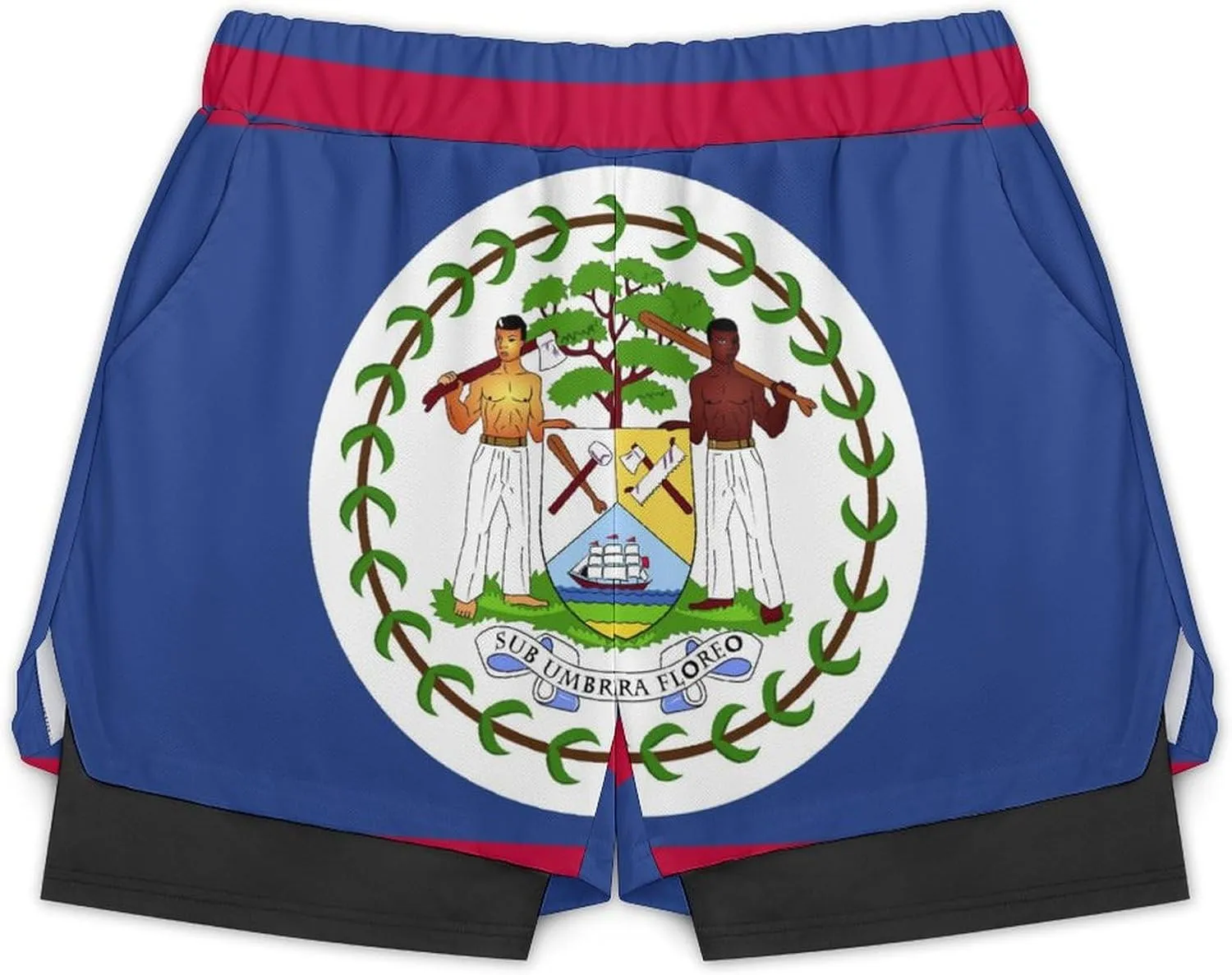 TAIZIYEAH Sports Beach Pants Belize Flag Men's Swim Trunks Quick Dry Hawaii Beach Shorts Summer Boardshorts with Pockets L