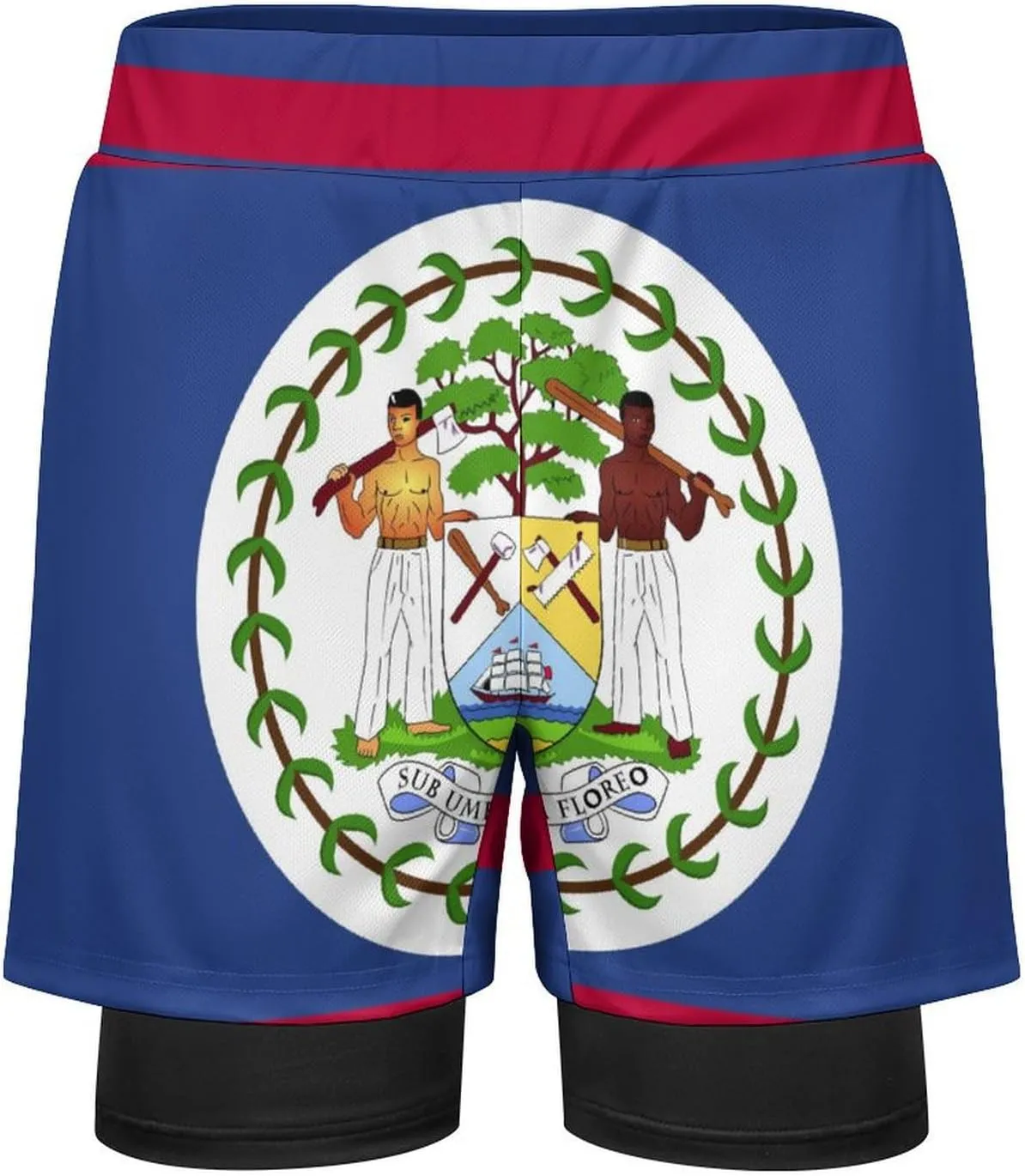 TAIZIYEAH Sports Beach Pants Belize Flag Men's Swim Trunks Quick Dry Hawaii Beach Shorts Summer Boardshorts with Pockets L