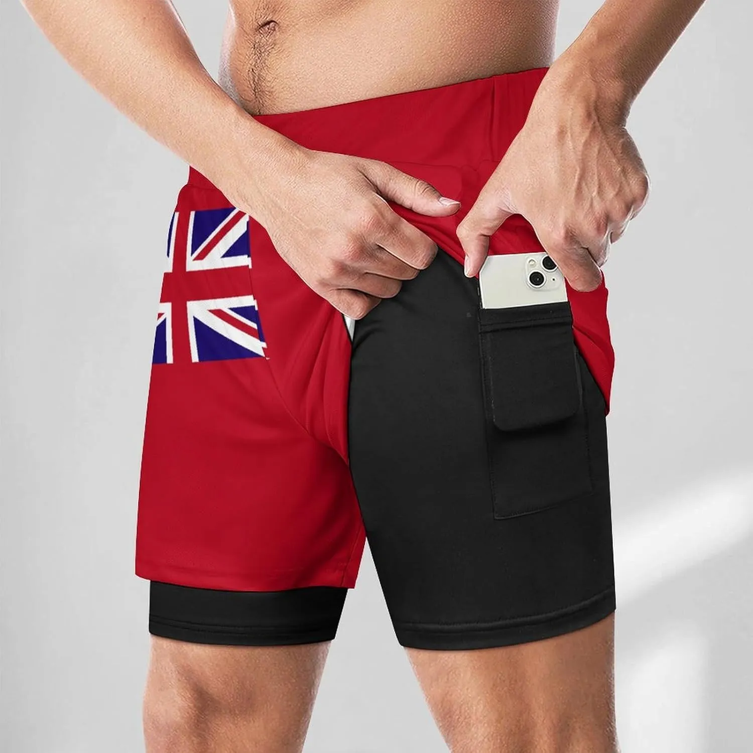 TAIZIYEAH Sports Beach Pants Bermuda Flag Men's Swim Trunks Quick Dry Hawaii Beach Shorts Summer Boardshorts with Pockets L