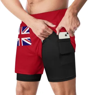 TAIZIYEAH Sports Beach Pants Bermuda Flag Men's Swim Trunks Quick Dry Hawaii Beach Shorts Summer Boardshorts with Pockets L