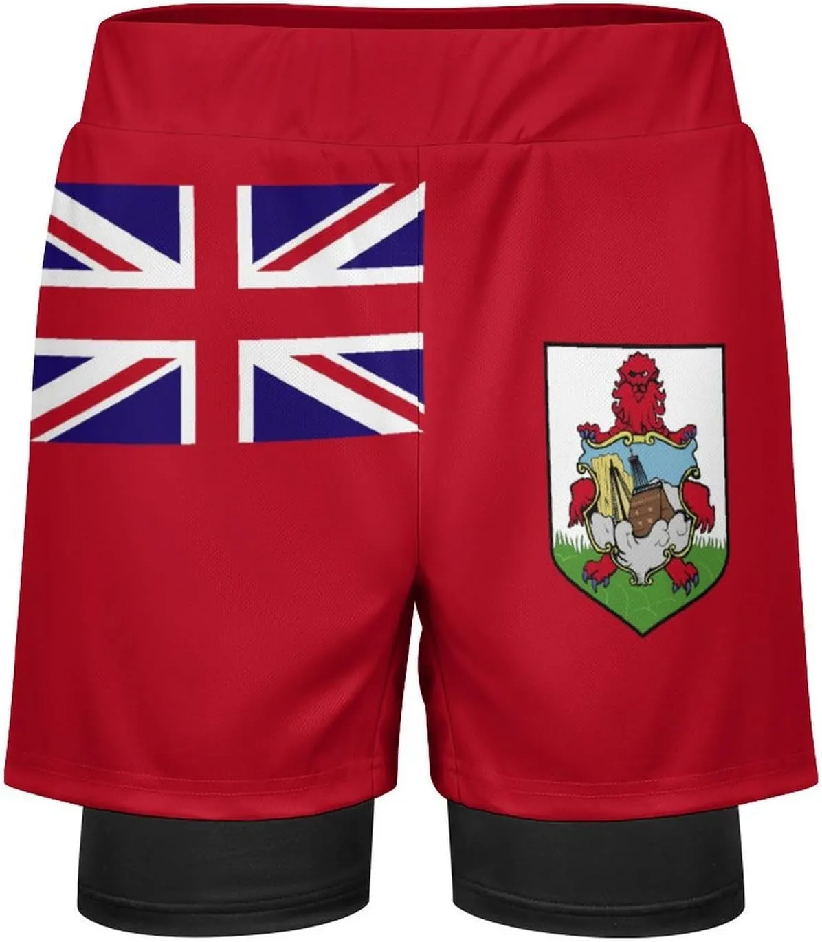 TAIZIYEAH Sports Beach Pants Bermuda Flag Men's Swim Trunks Quick Dry Hawaii Beach Shorts Summer Boardshorts with Pockets L
