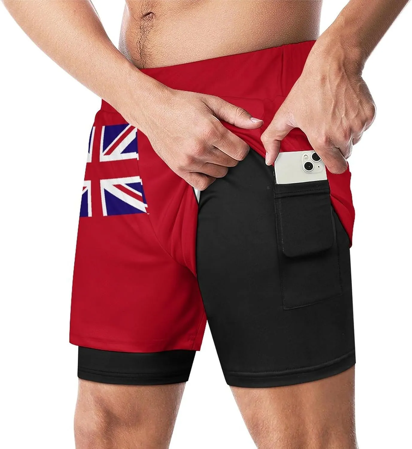 TAIZIYEAH Sports Beach Pants Bermuda Flag Men's Swim Trunks Quick Dry Hawaii Beach Shorts Summer Boardshorts with Pockets L