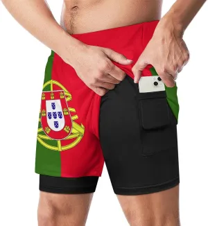 TAIZIYEAH Sports Beach Pants Portugal Flag Men's Swim Trunks Quick Dry Hawaii Beach Shorts Summer Boardshorts with Pockets XL