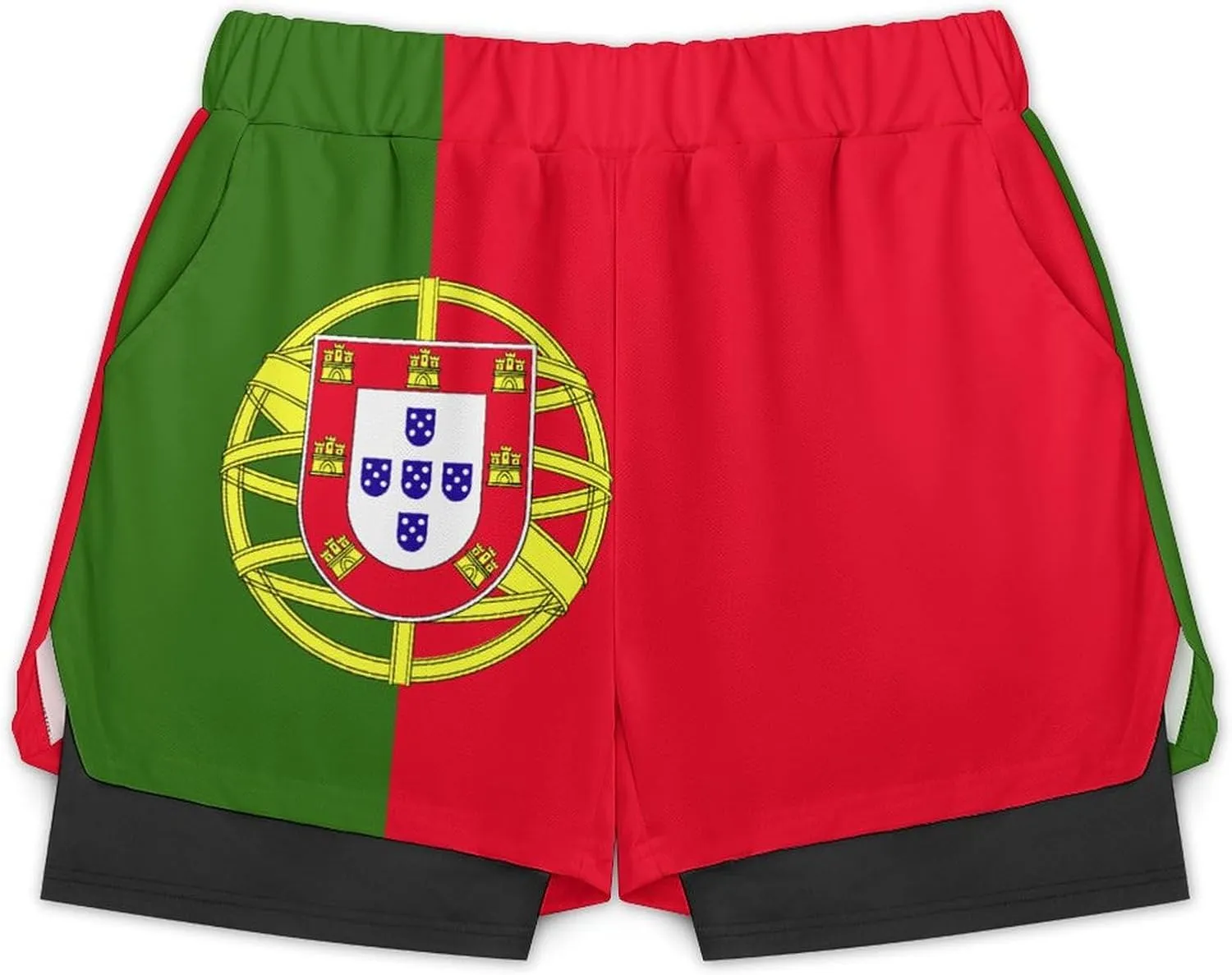 TAIZIYEAH Sports Beach Pants Portugal Flag Men's Swim Trunks Quick Dry Hawaii Beach Shorts Summer Boardshorts with Pockets XL