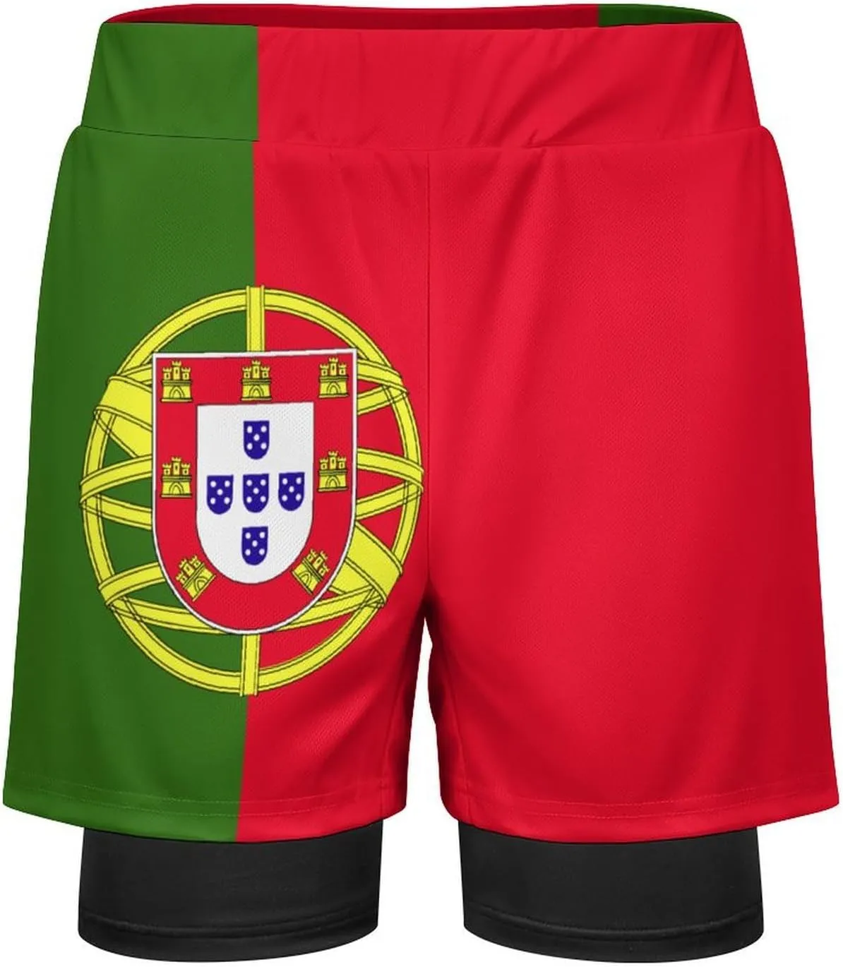 TAIZIYEAH Sports Beach Pants Portugal Flag Men's Swim Trunks Quick Dry Hawaii Beach Shorts Summer Boardshorts with Pockets XL
