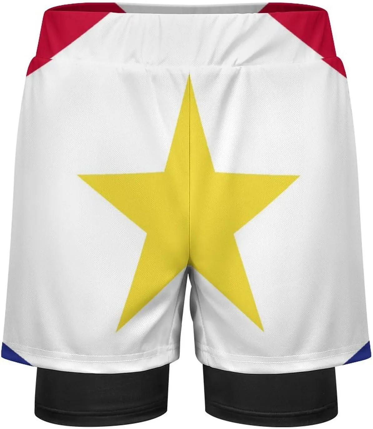TAIZIYEAH Sports Beach Pants Saba Flag Men's Swim Trunks Quick Dry Hawaii Beach Shorts Summer Boardshorts with Pockets XL