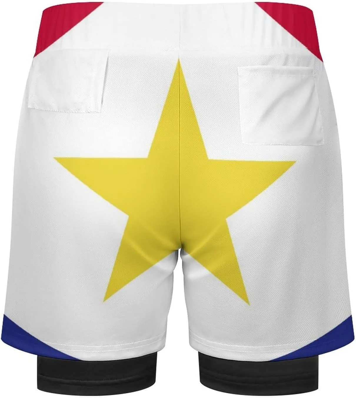 TAIZIYEAH Sports Beach Pants Saba Flag Men's Swim Trunks Quick Dry Hawaii Beach Shorts Summer Boardshorts with Pockets XL
