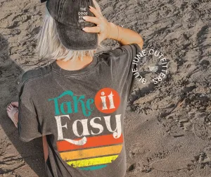 Take It Easy | Trendy Retro Comfort Colors Tee