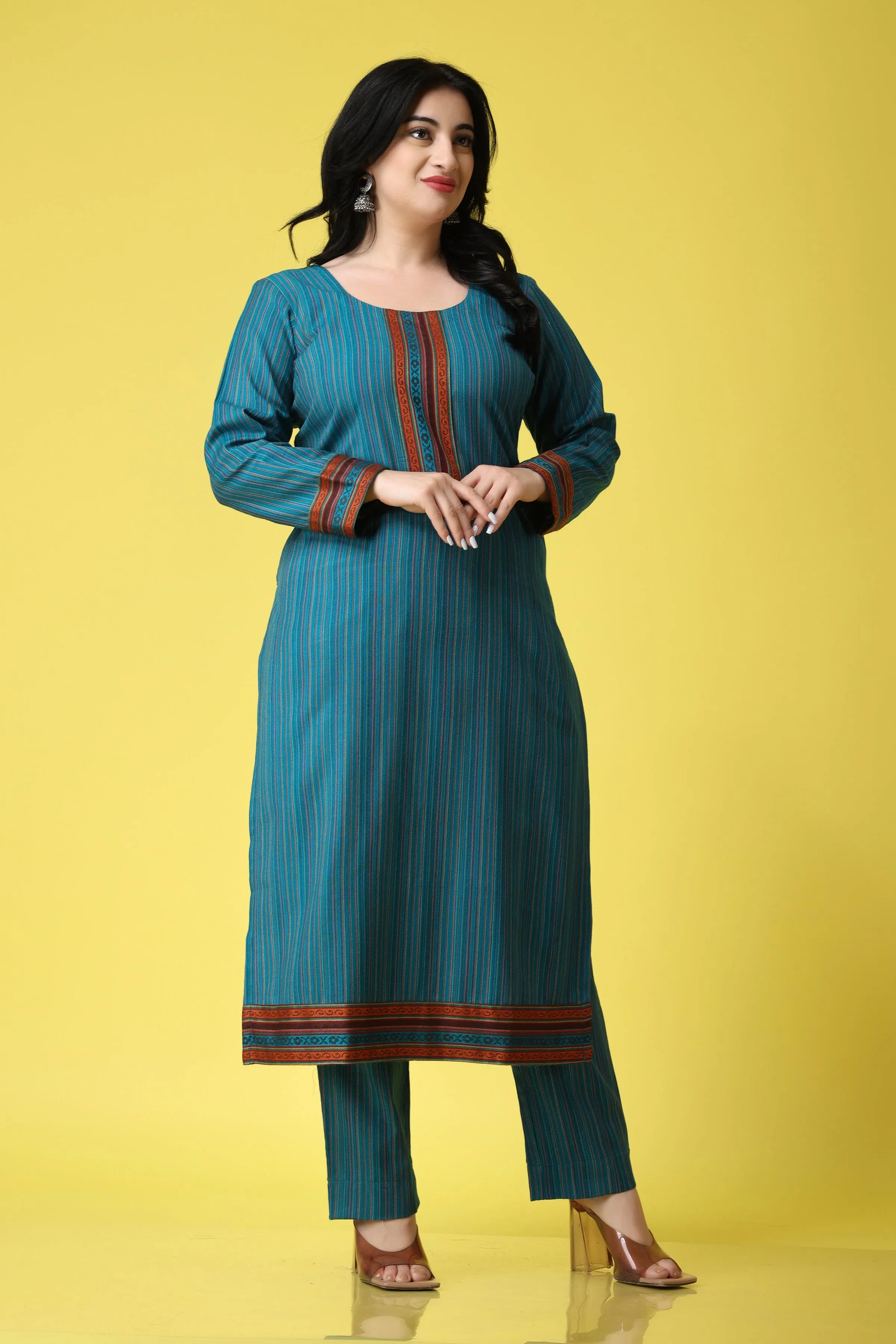 Teal Touch Woollen Kurta Set