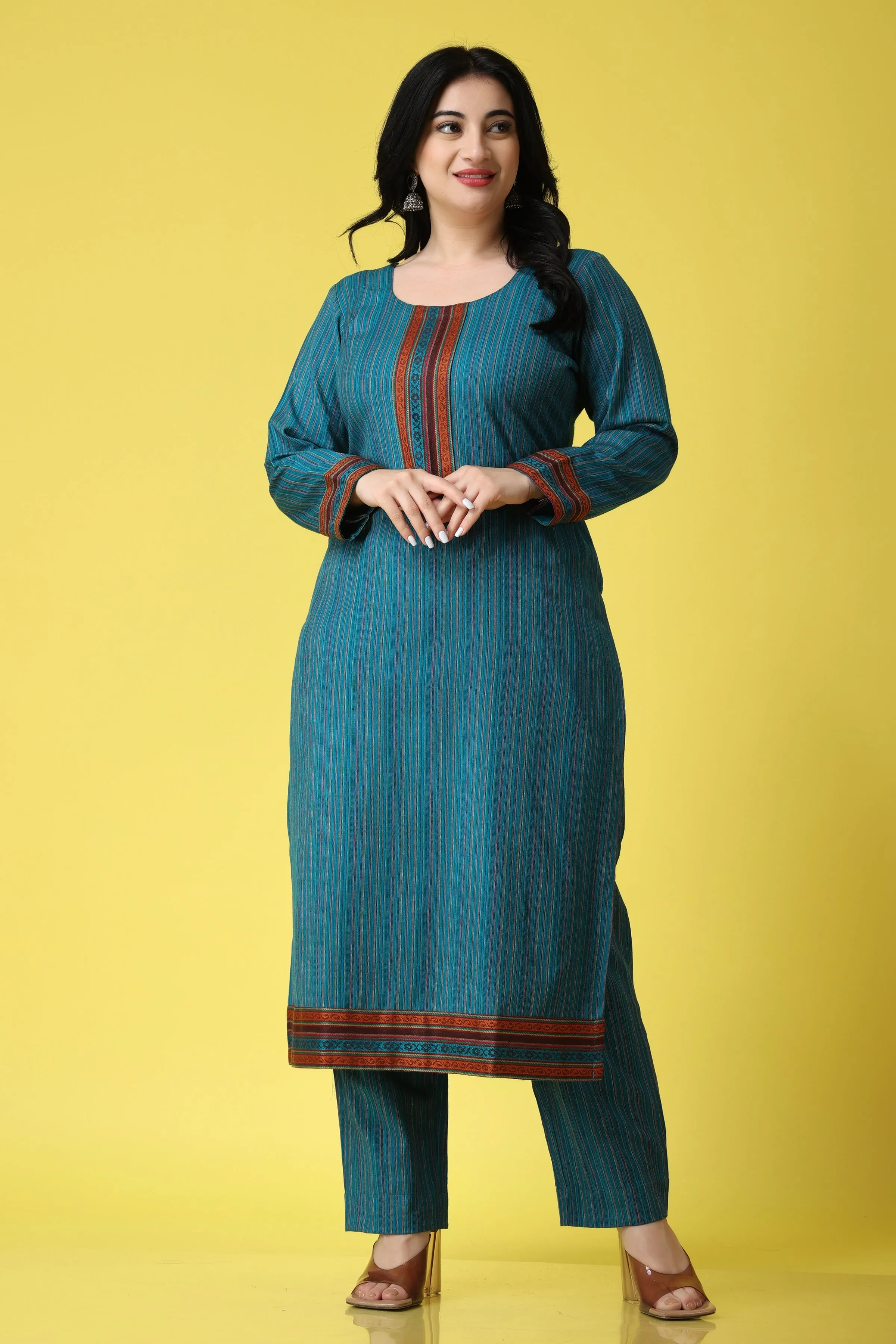 Teal Touch Woollen Kurta Set