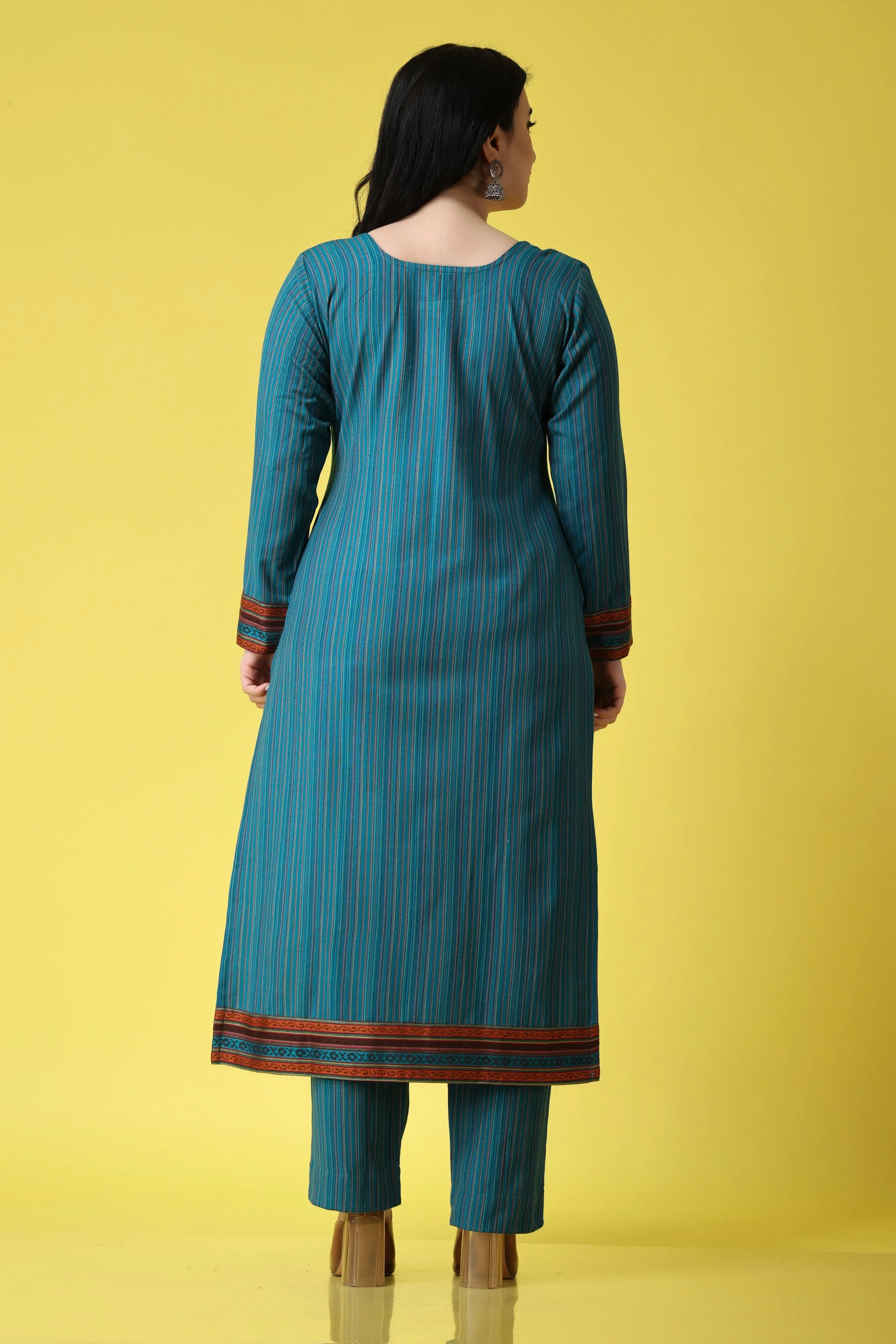 Teal Touch Woollen Kurta Set
