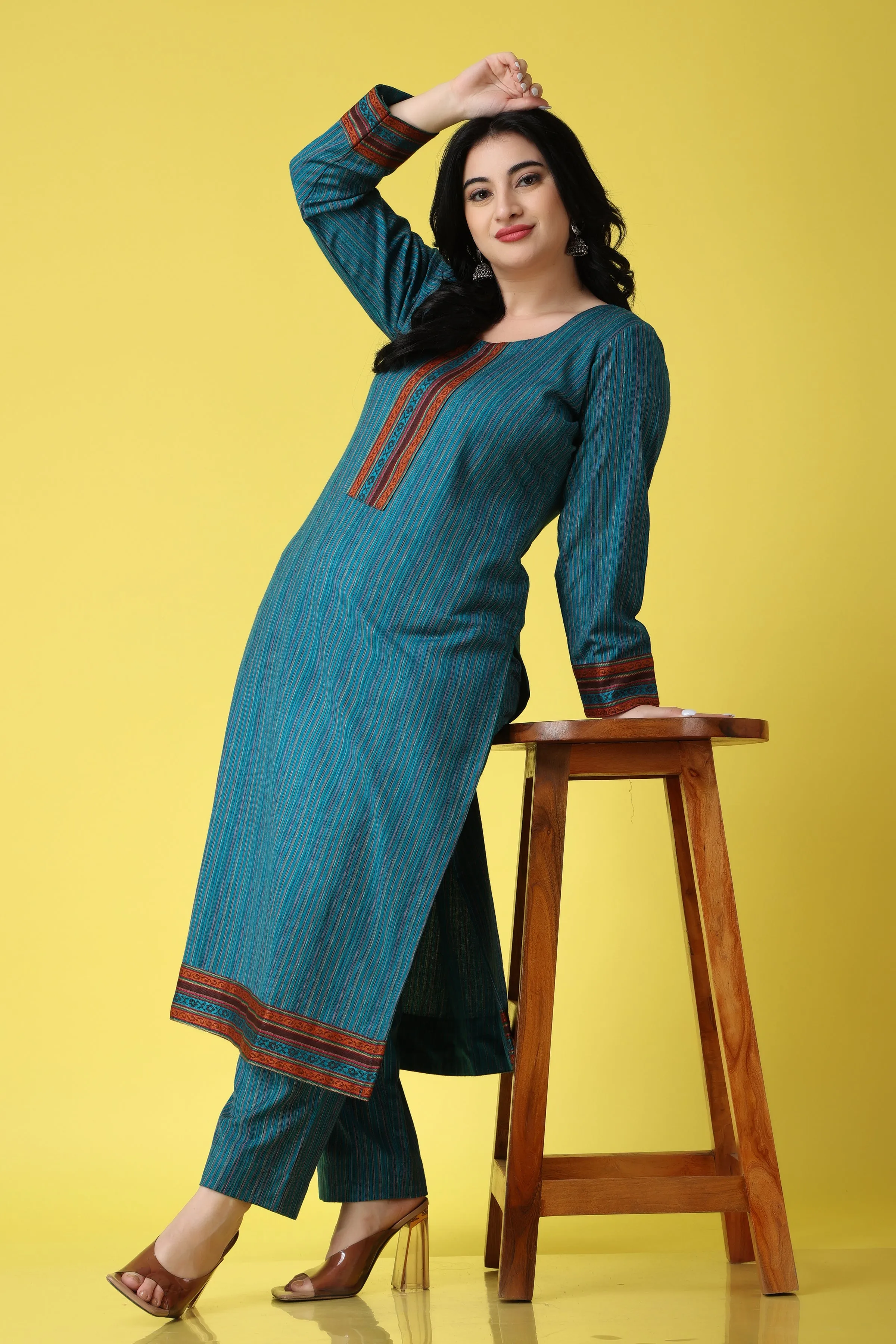 Teal Touch Woollen Kurta Set