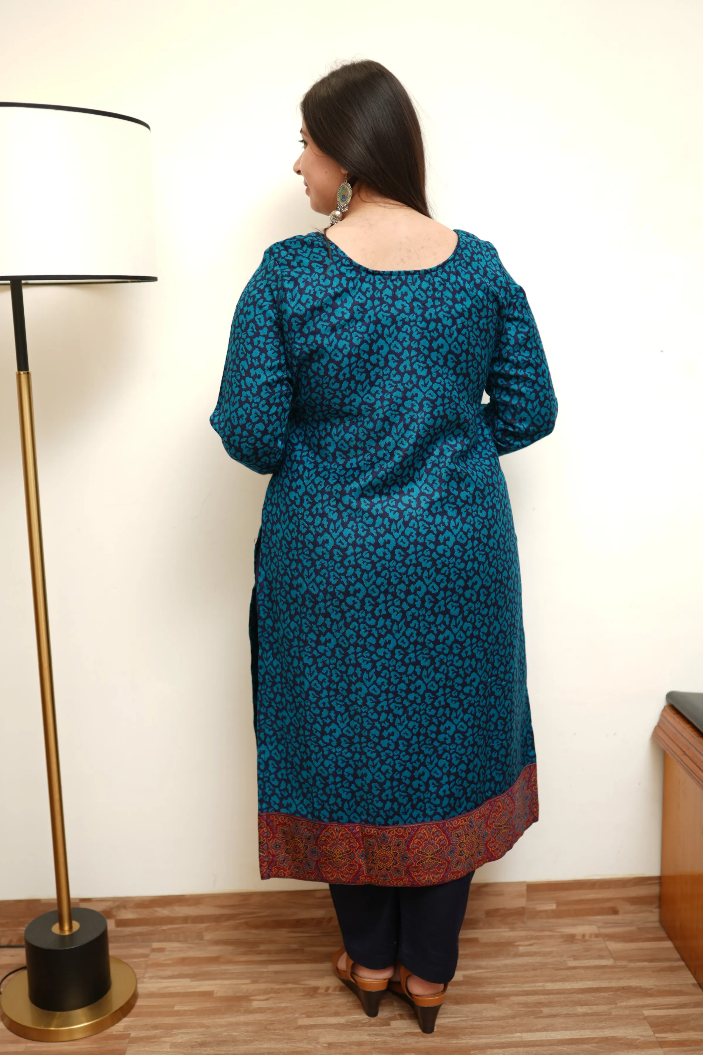 Teal Treasury Woollen Kurta Set