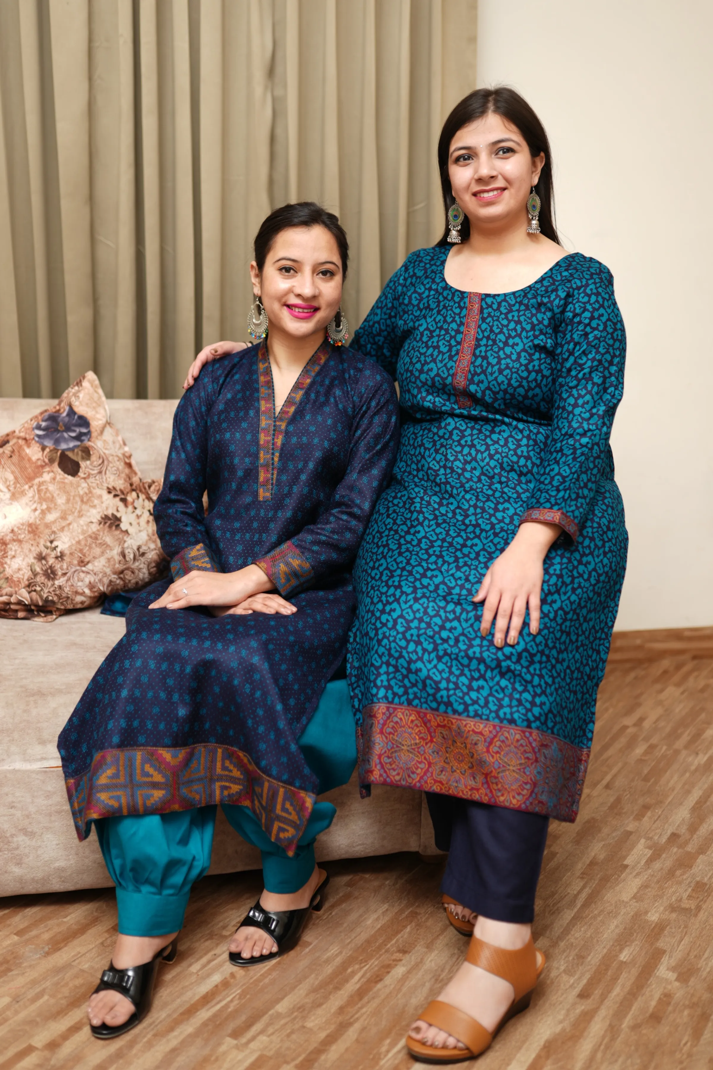 Teal Treasury Woollen Kurta Set