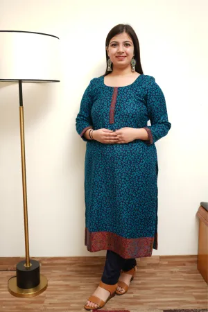 Teal Treasury Woollen Kurta Set