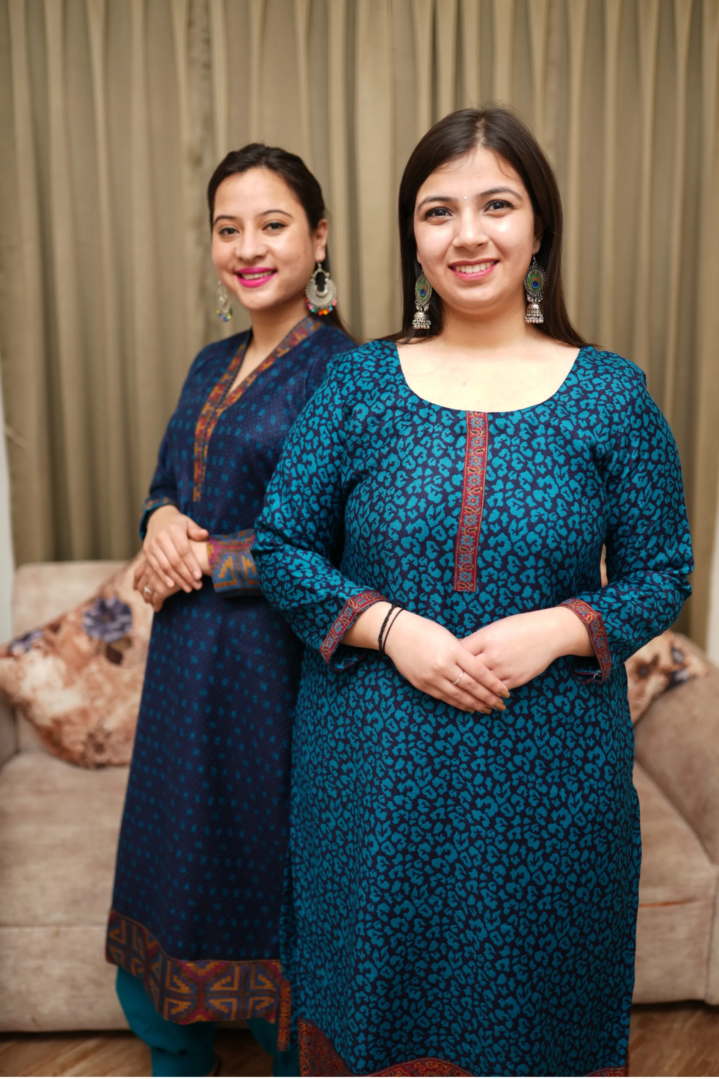 Teal Treasury Woollen Kurta Set