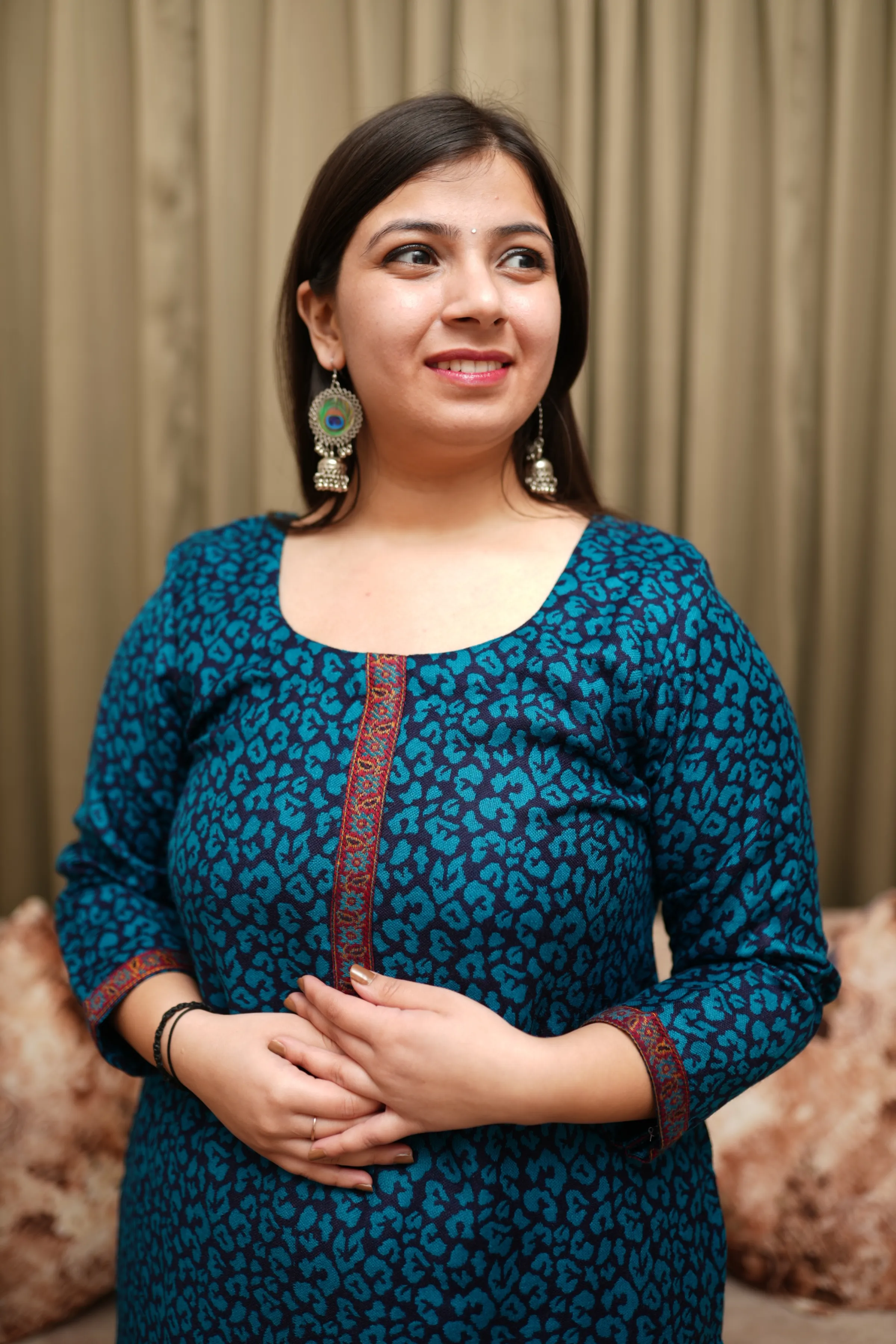 Teal Treasury Woollen Kurta Set
