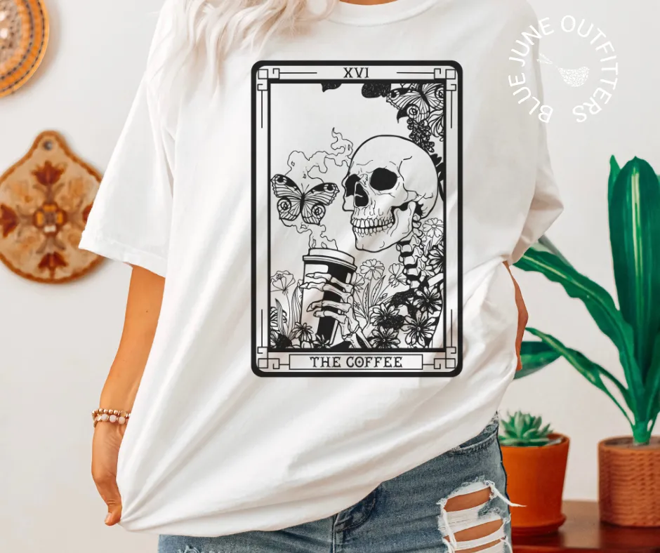 The Coffee Tarot Card | Comfort Colors Tee