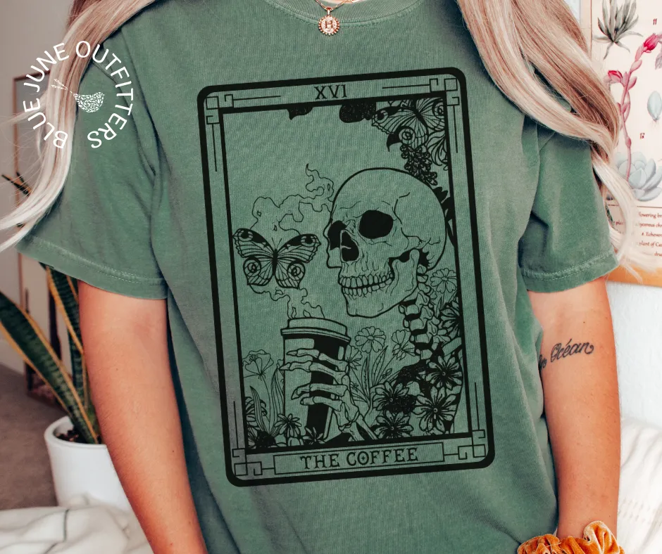 The Coffee Tarot Card | Comfort Colors Tee